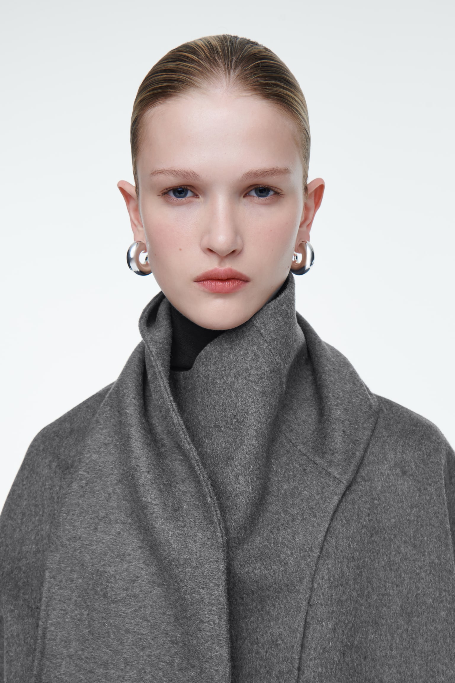 WOOL-BLEND CAPE - GREY/Black - 7