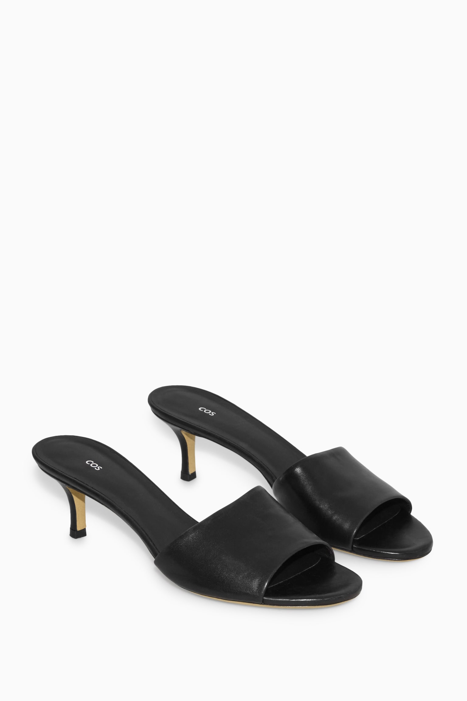 LEATHER MULES - BLACK/BLUE / METALLIC - 2