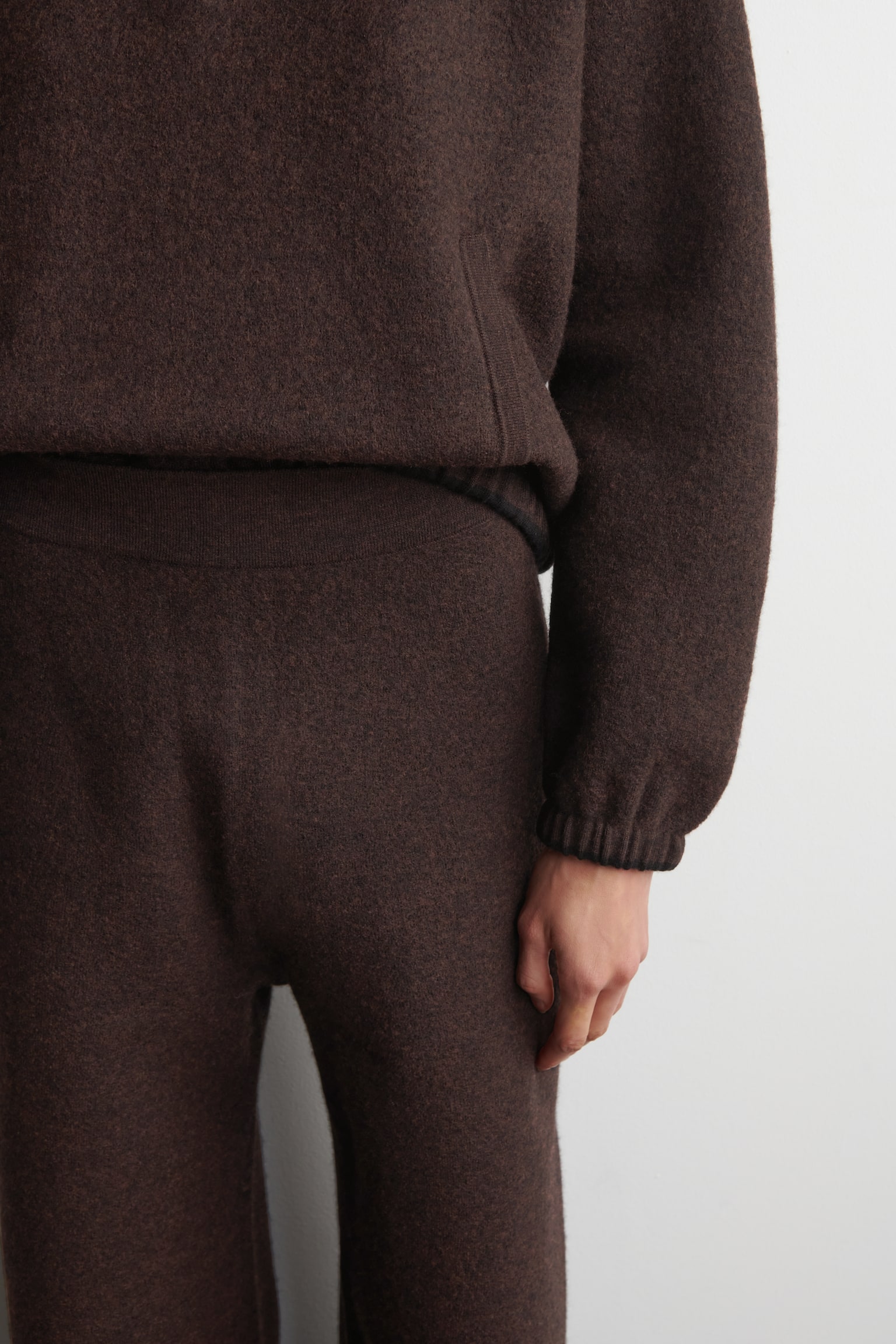 VIDA BYXOR I KOKT MERINOULL - BRUNMELERAD - 7