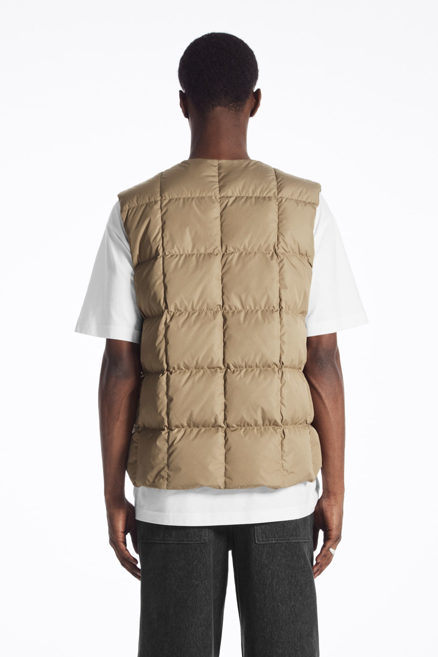 QUILTED PADDED LINER GILET - BEIGE - 6