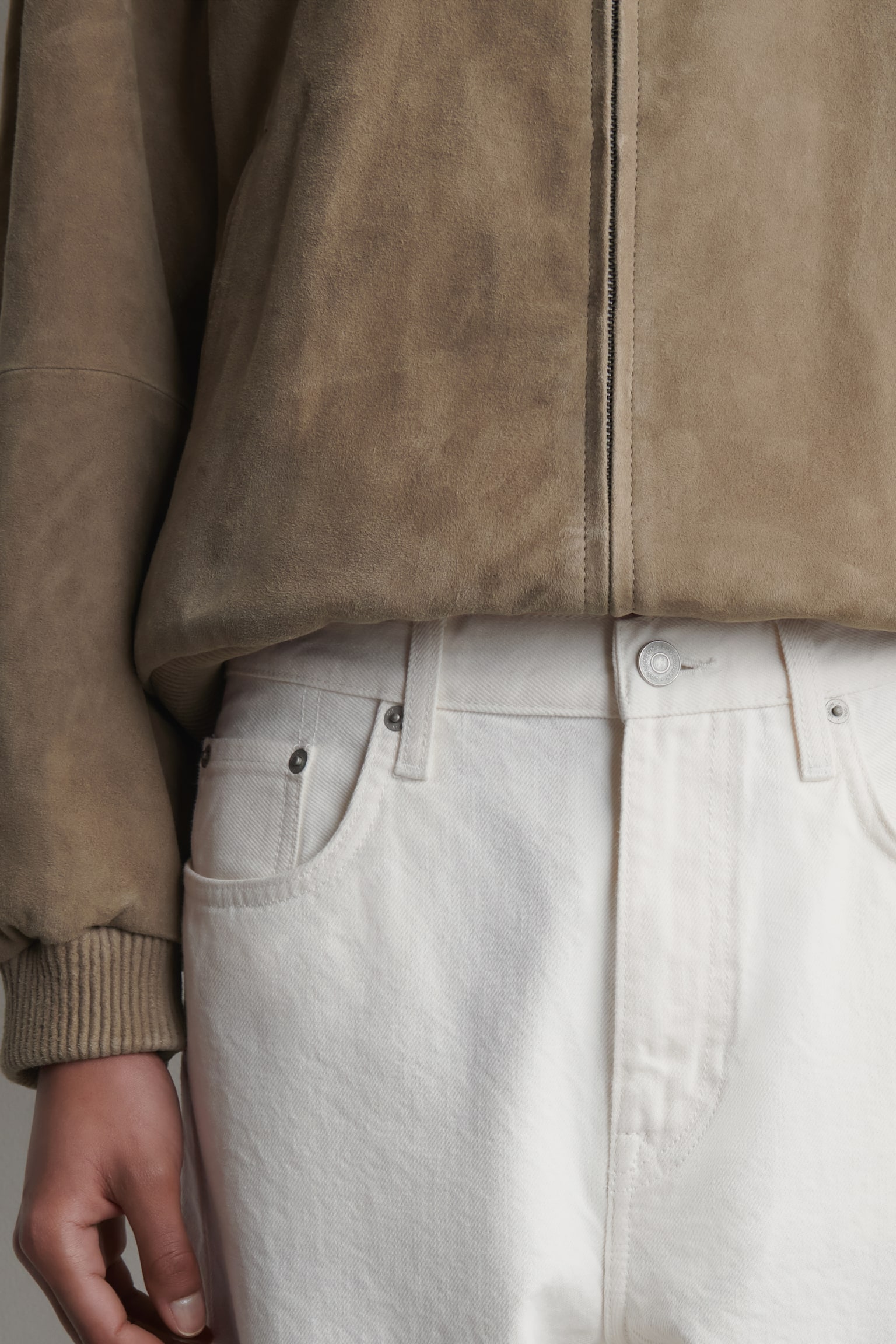 DŽÍNSY S VYSOKÝM PÁSOM A ŠIROKÝMI NOHAVICAMI - BIELA/KHAKI HNEDÁ/TMAVOMODRÁ/SVETLORUŽOVÁ/Čierna/MODRÁ - 10