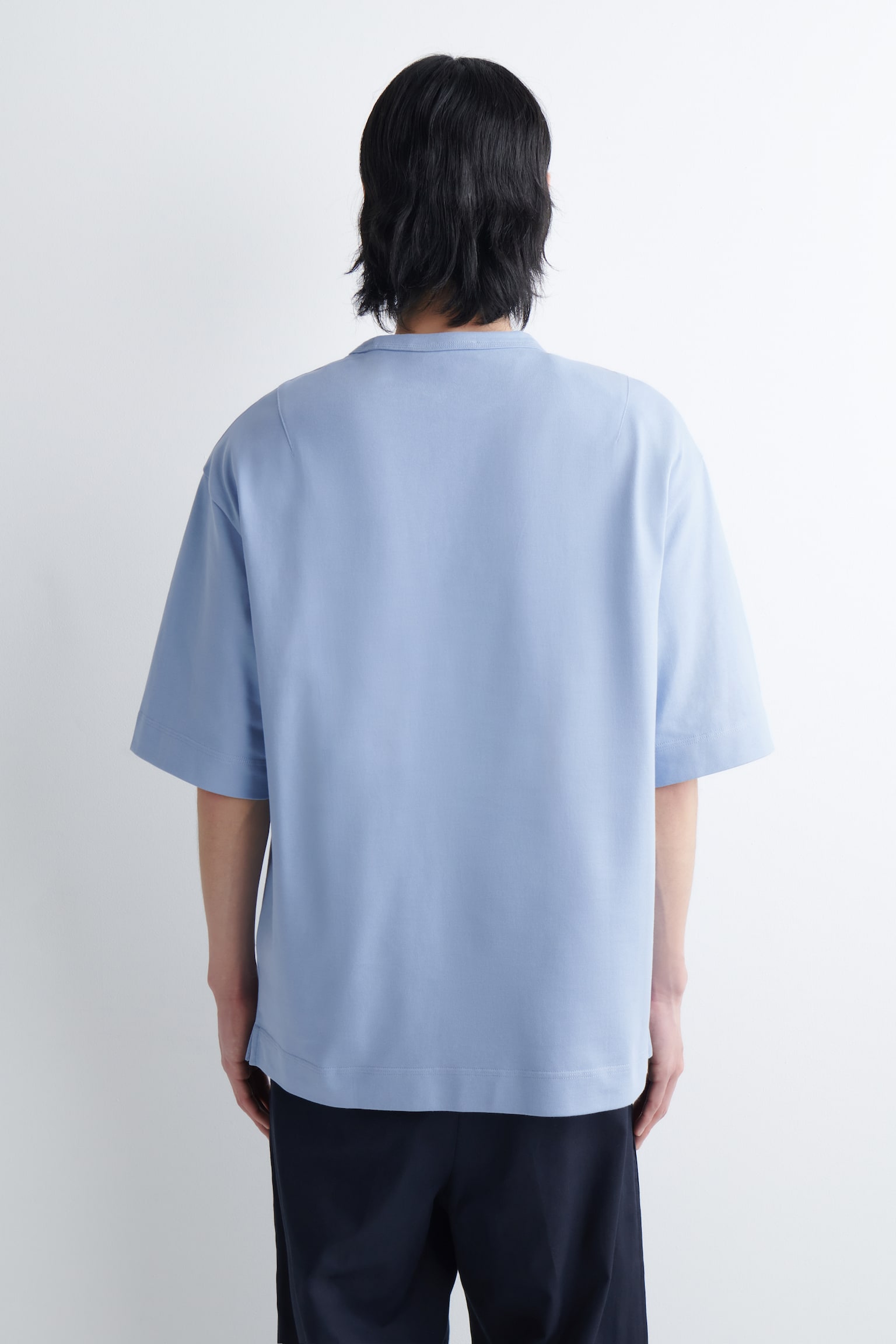 Ylimitoitettu paksu t-paita - vaaleansininen/valkoinen - 6