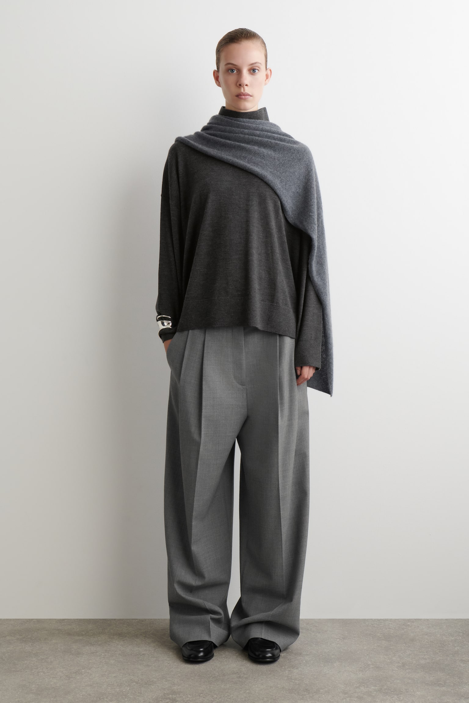 ROLLKRAGENPULLOVER AUS MERINOWOLLE - DUNKELGRAU MELIERT - 7