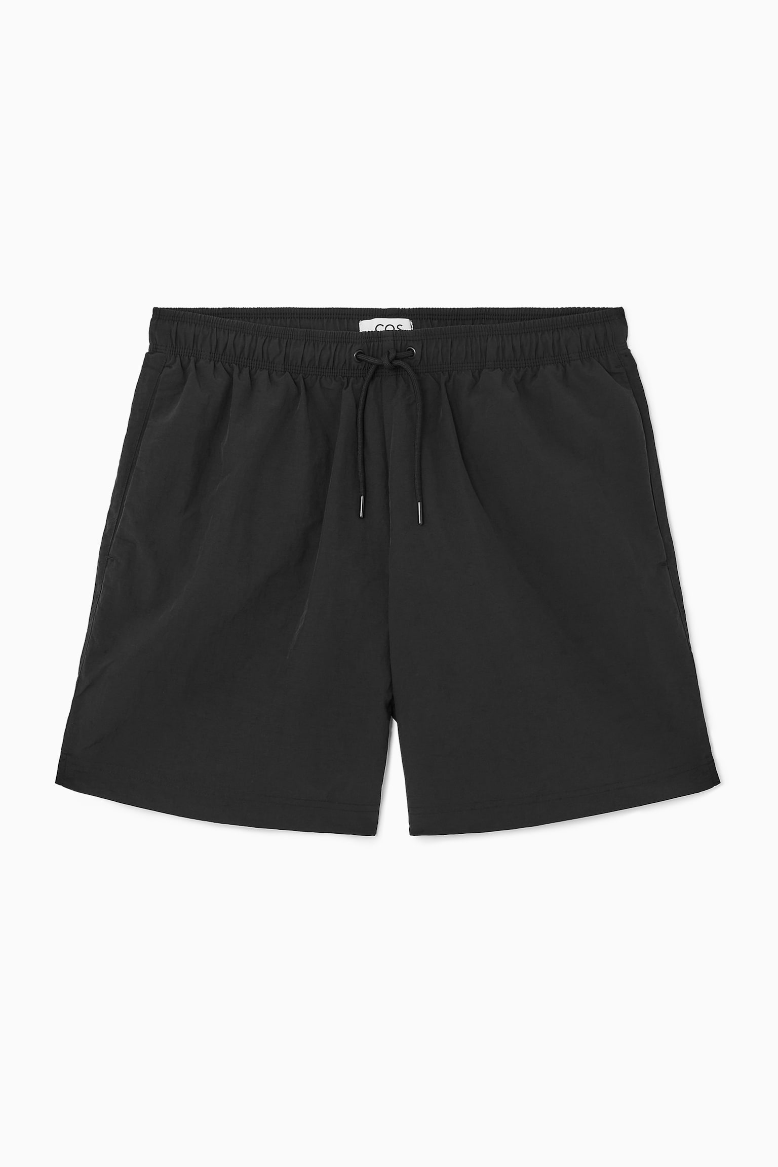 NYLON DRAWSTRING SWIM SHORTS - BLACK/GREEN - 1