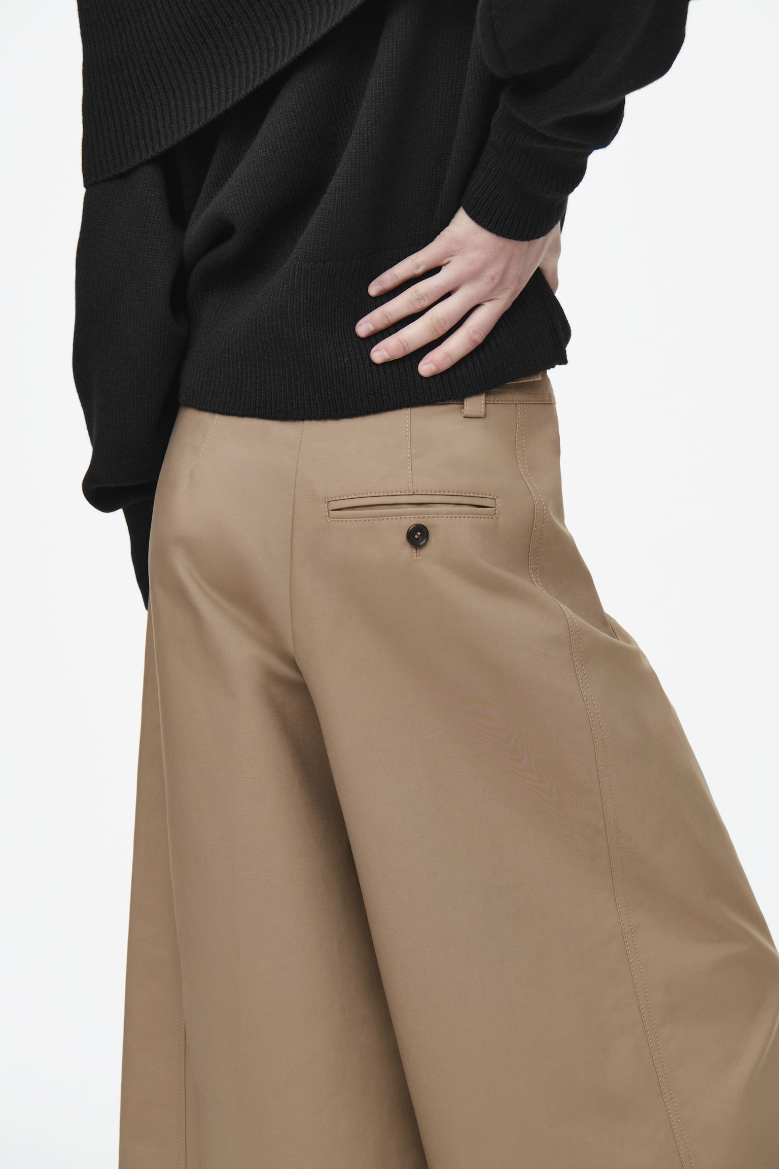 EXAGGERATED COTTON CULOTTES - MOLE - 3