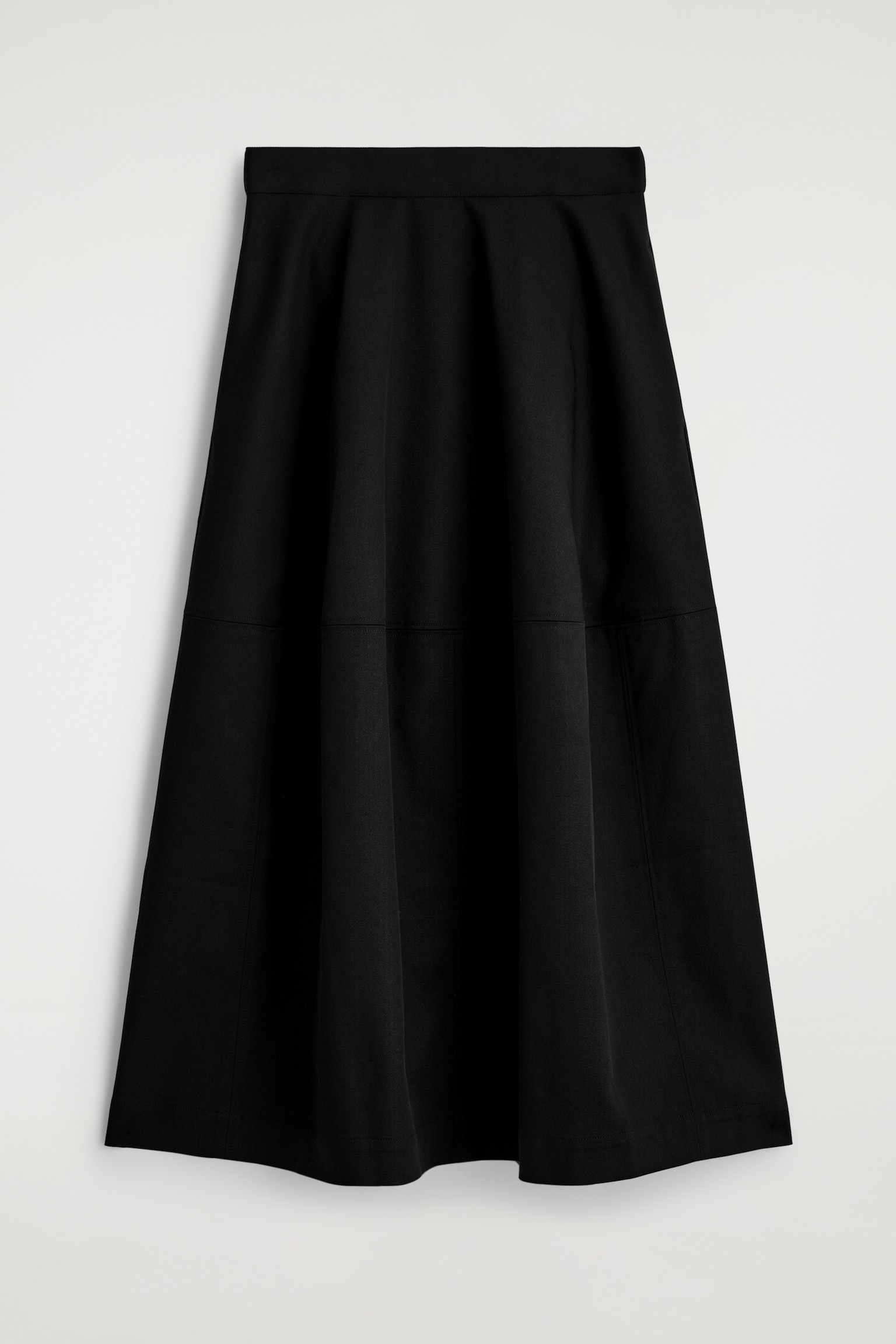 VOLUMINOUS COTTON MIDI SKIRT - ČERNÉ - 2