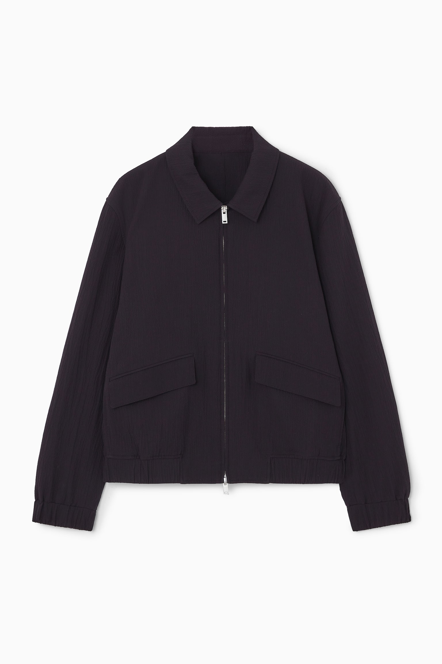 SEERSUCKER BLOUSON JACKET - DARK NAVY - 2