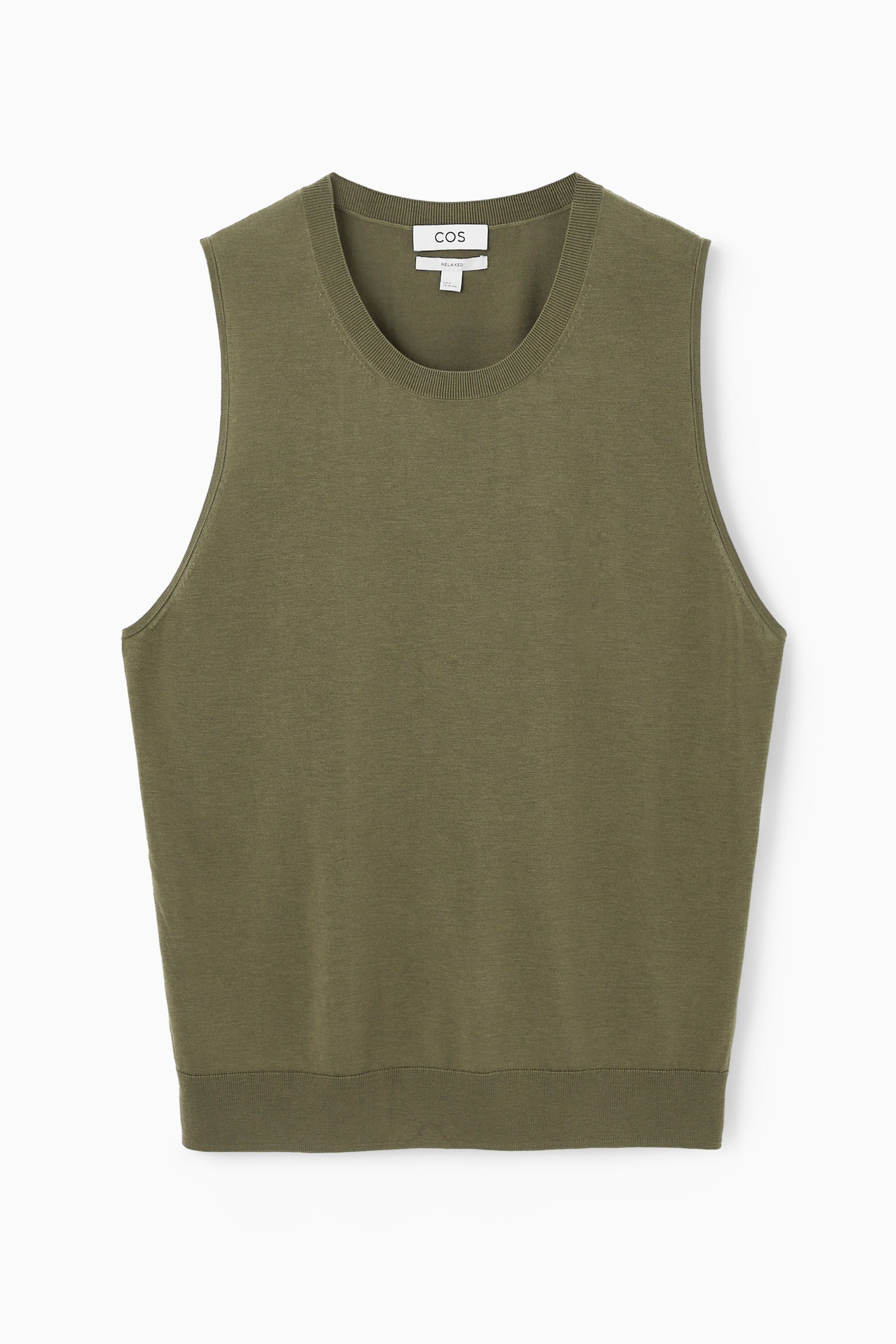 RELAXED KNITTED SILK VEST - KHAKI/BLACK/RED - 2