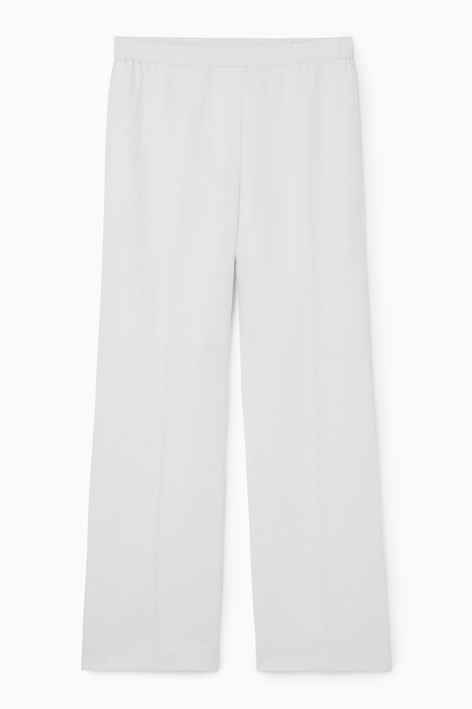 STRAIGHT-LEG TAILORED LINEN TROUSERS - WHITE/BLACK/LILAC - 2