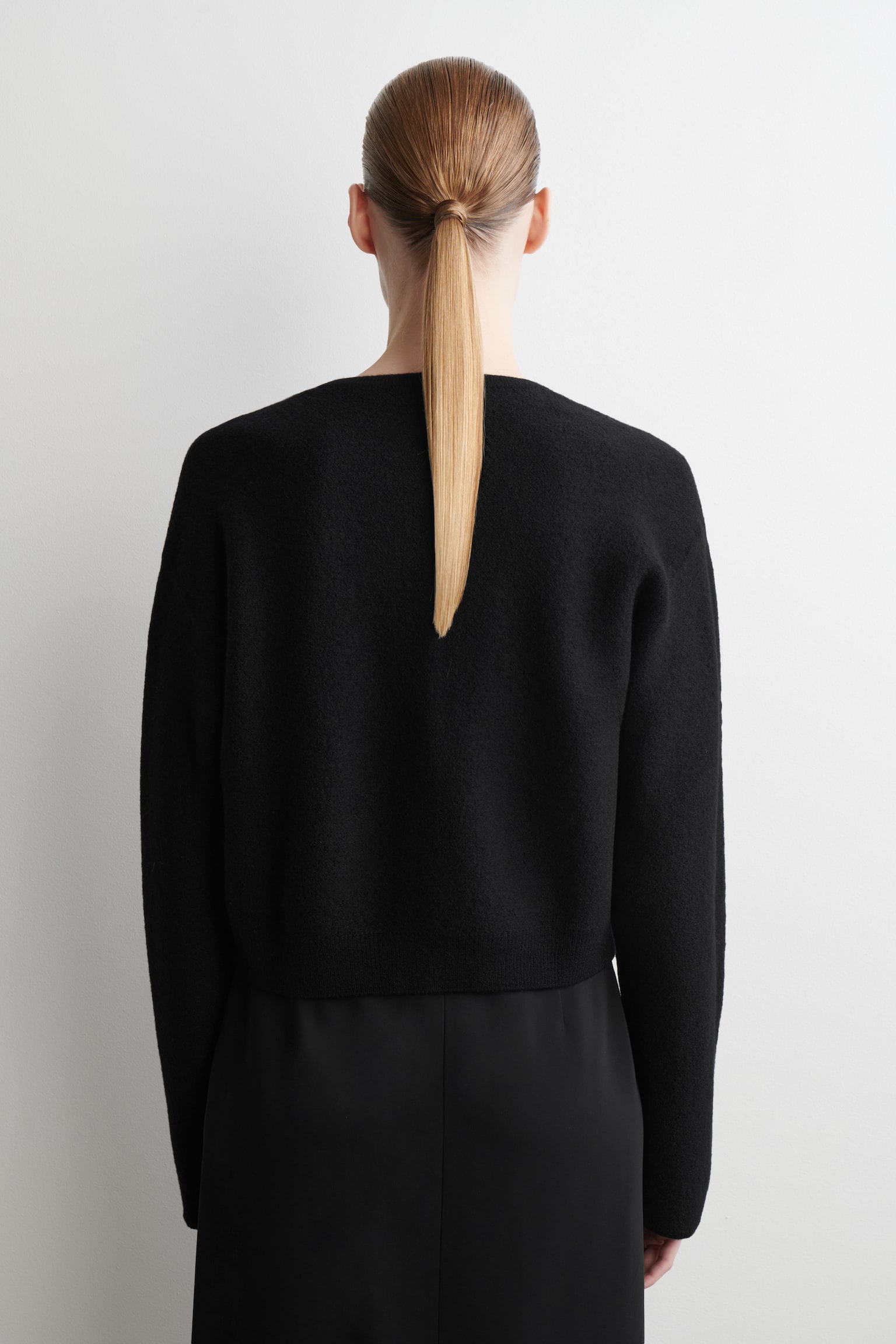 GEKOKT WOL VEST - ZWART/BRUIN - 6