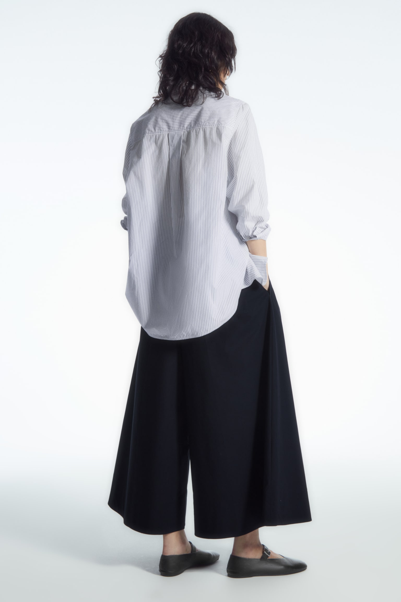 VOLUMINOUS CULOTTES - NAVY/LIGHT BEIGE/BLACK - 3