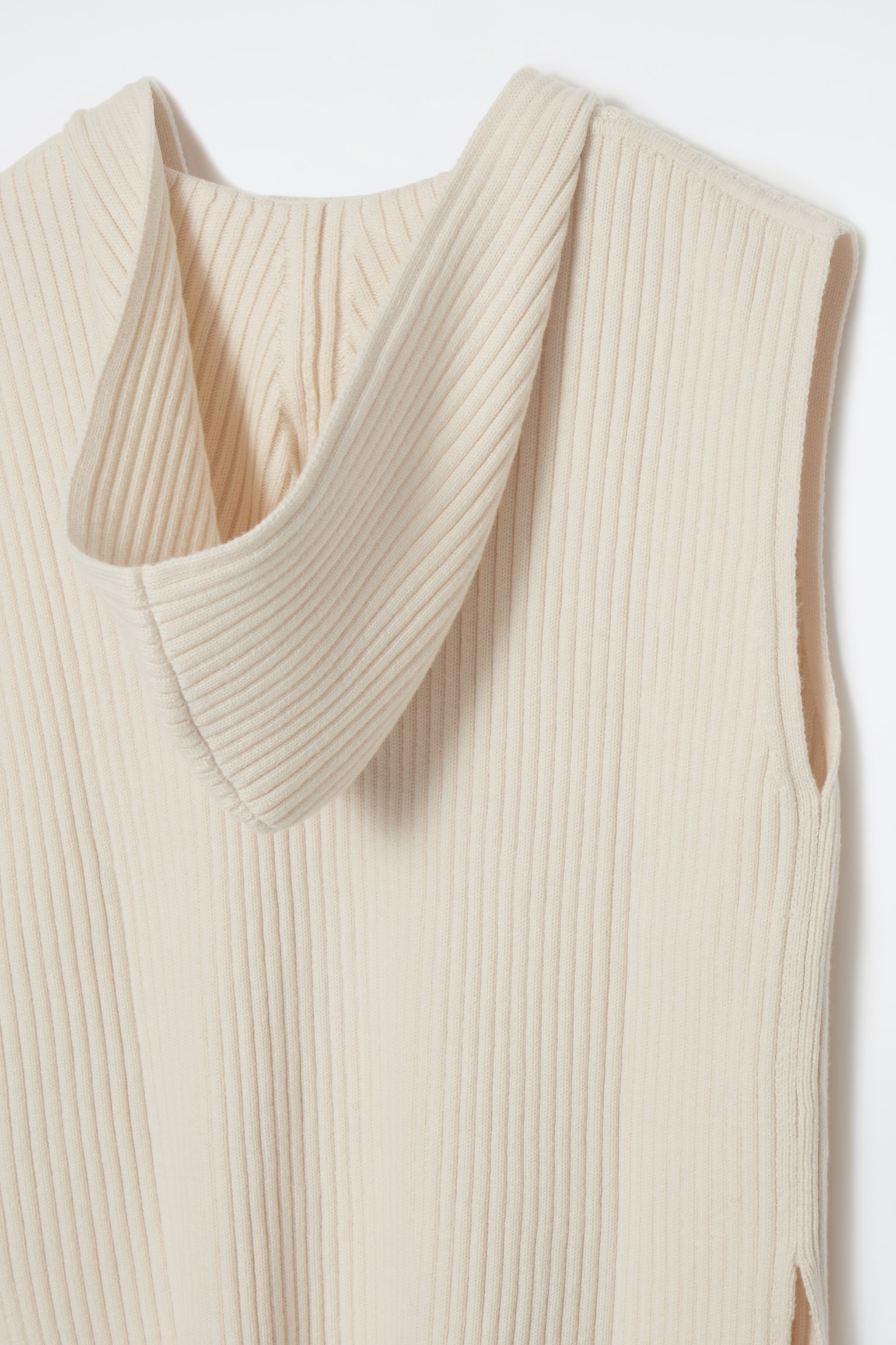 RIBBED-KNIT HOODED TANK TOP - OFF-WHITE - 6