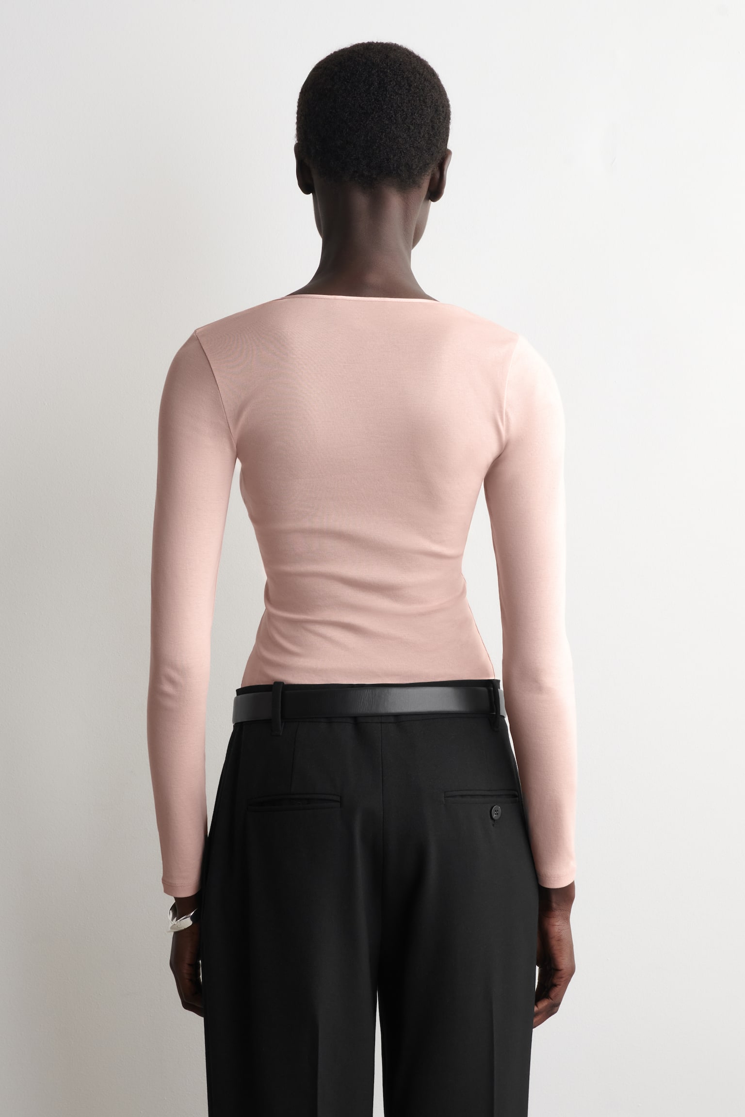 LANGARMSHIRT AUS BAUMWOLLJERSEY - ROSA/SCHWARZ - 5