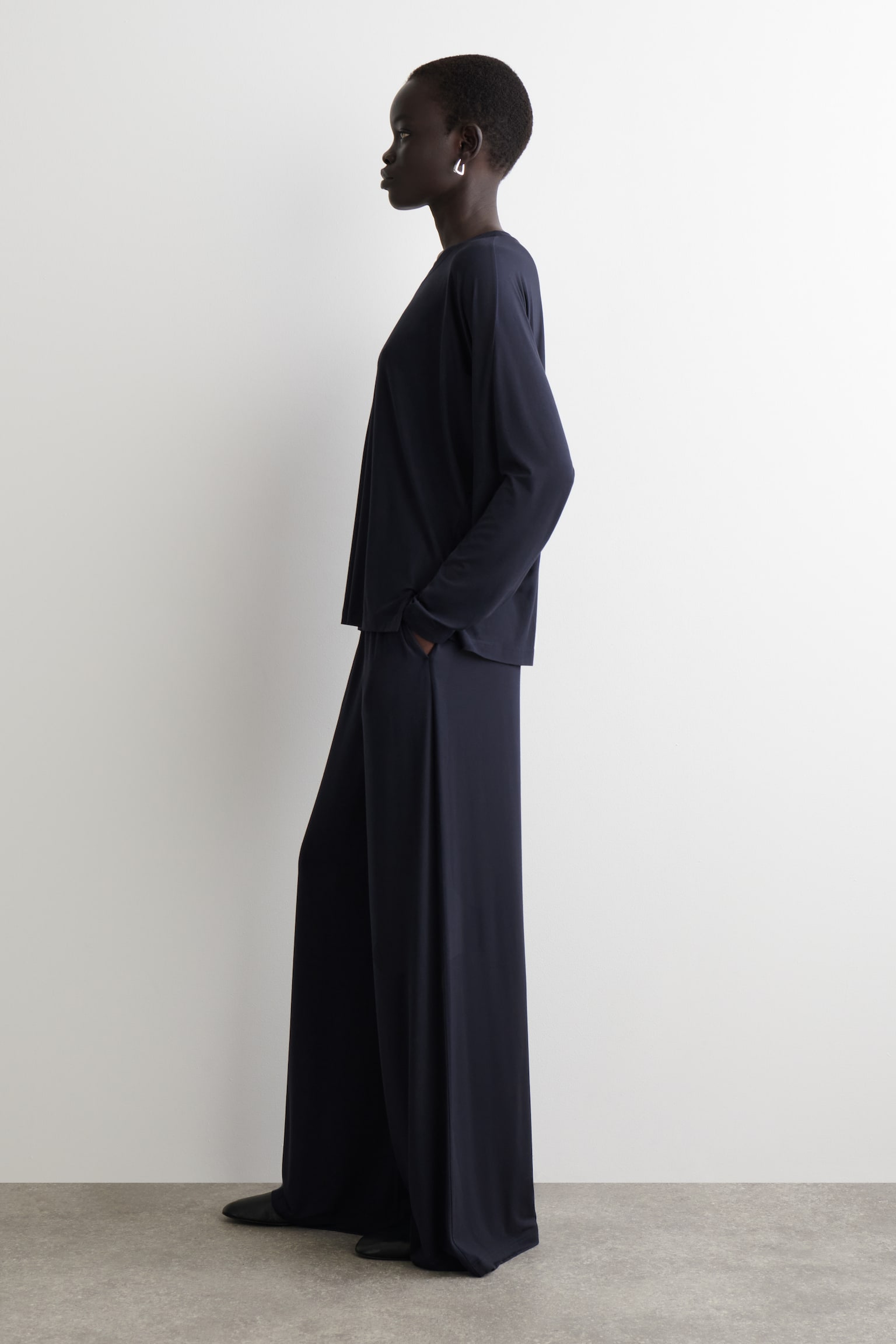 jersey top met lange mouwen - MARINEBLAUW - 7