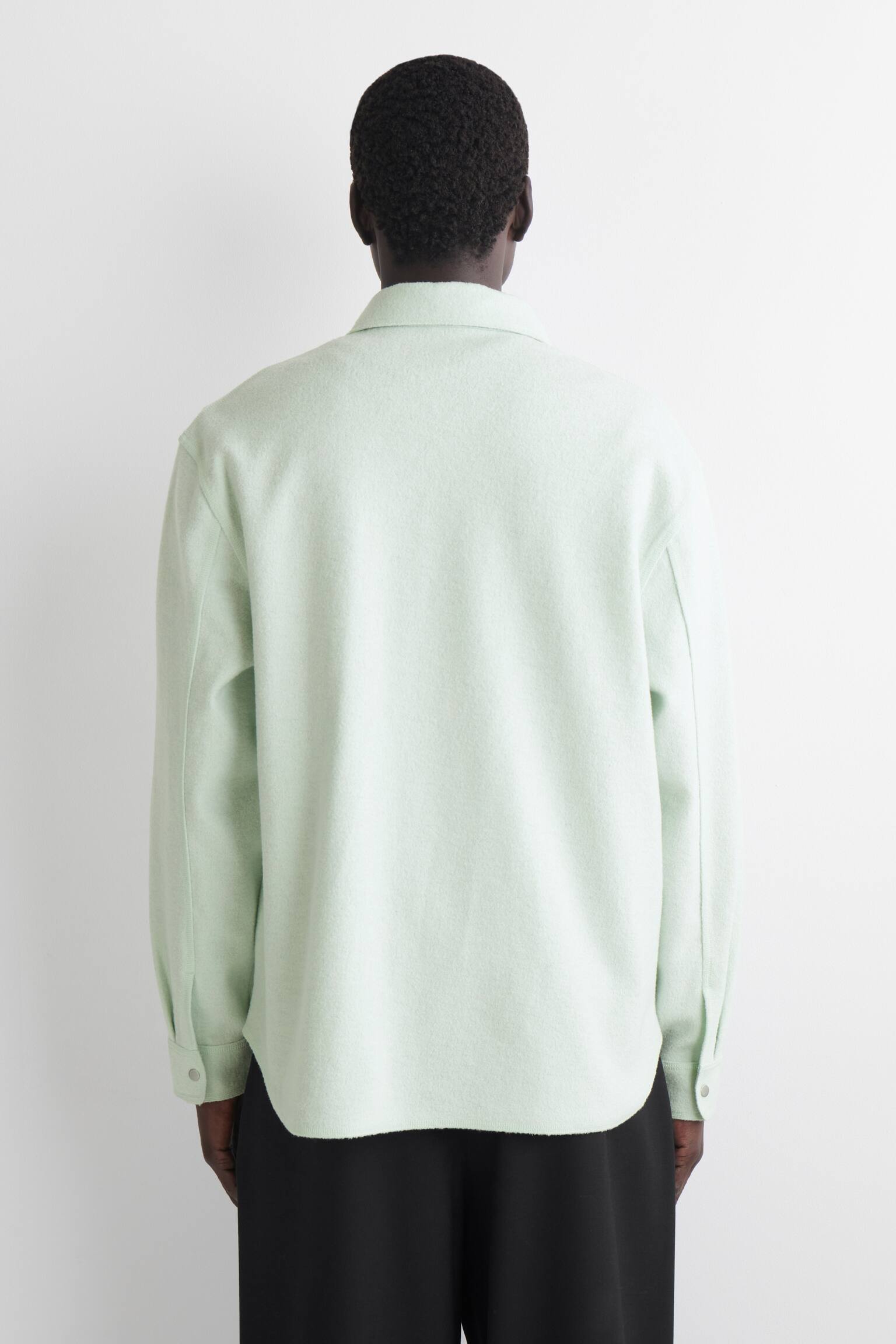 OVERSHIRT IN LANA COTTA - VERDE CHIARO - 3