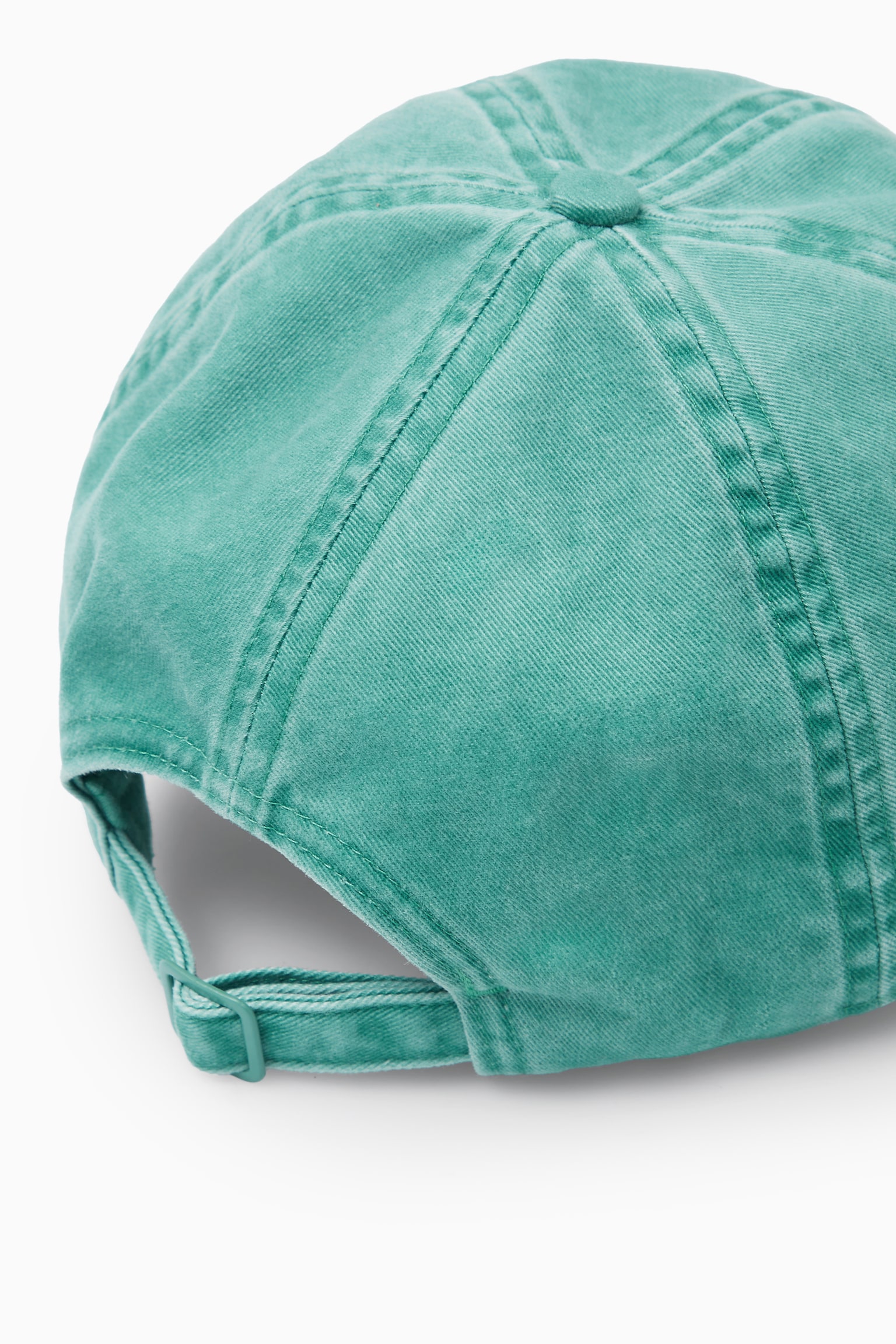 WASHED COTTON-TWILL BASEBALL CAP - TEAL - 3