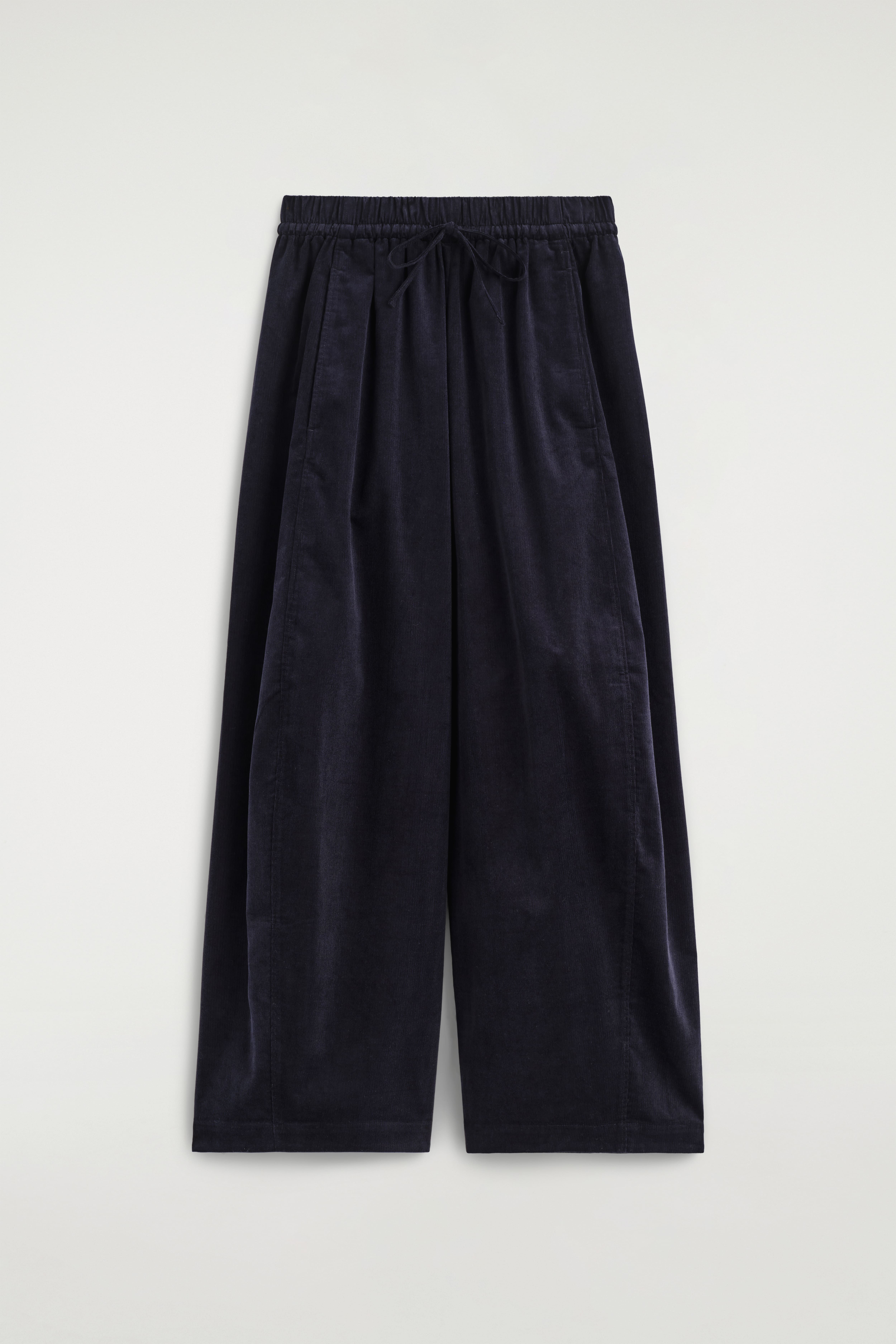 CORDHOSE MIT BARREL-BEIN UND ELASTISCHEM BUND - NAVYBLAU