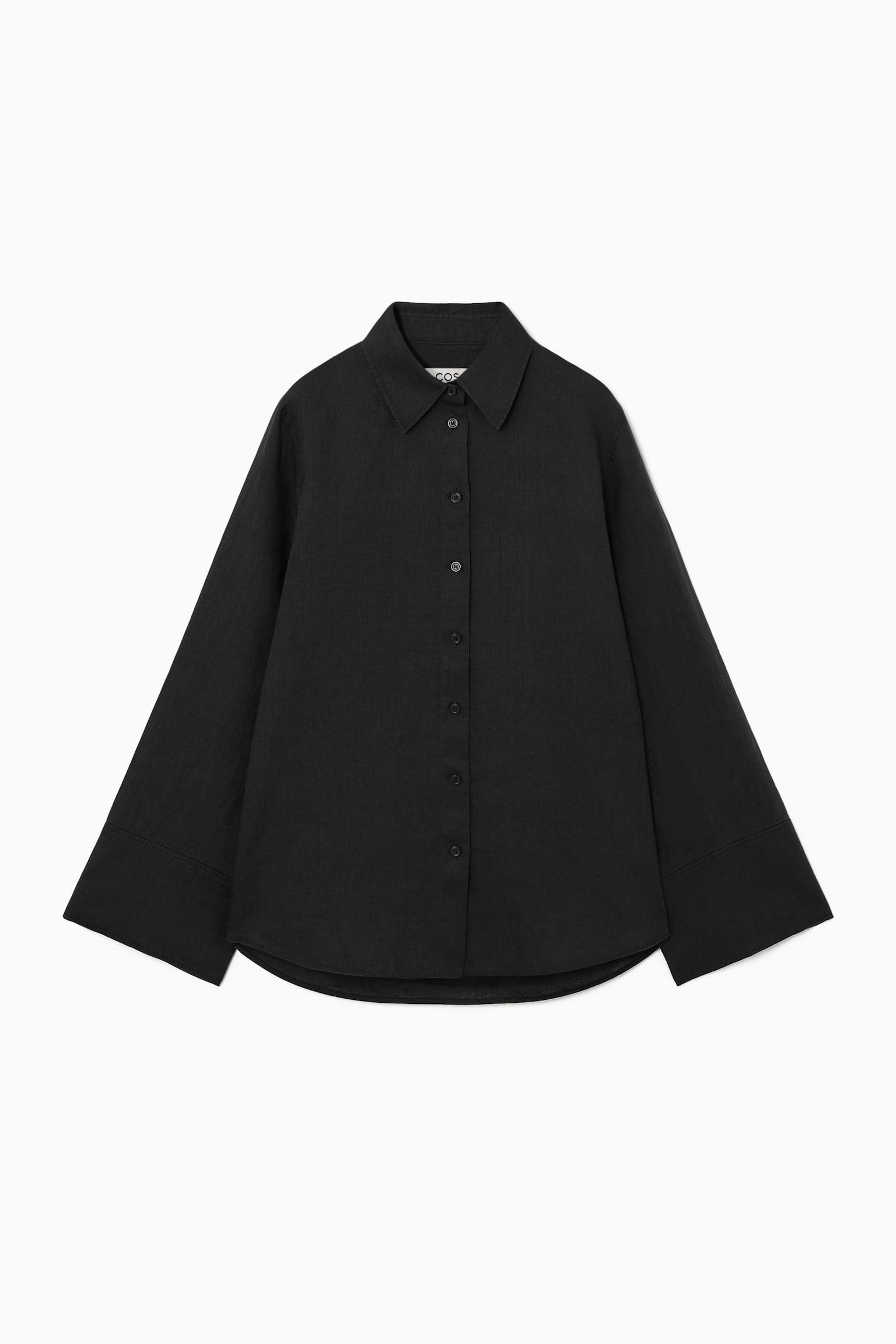 WIDE-SLEEVED LINEN SHIRT - BLACK/BROWN - 2