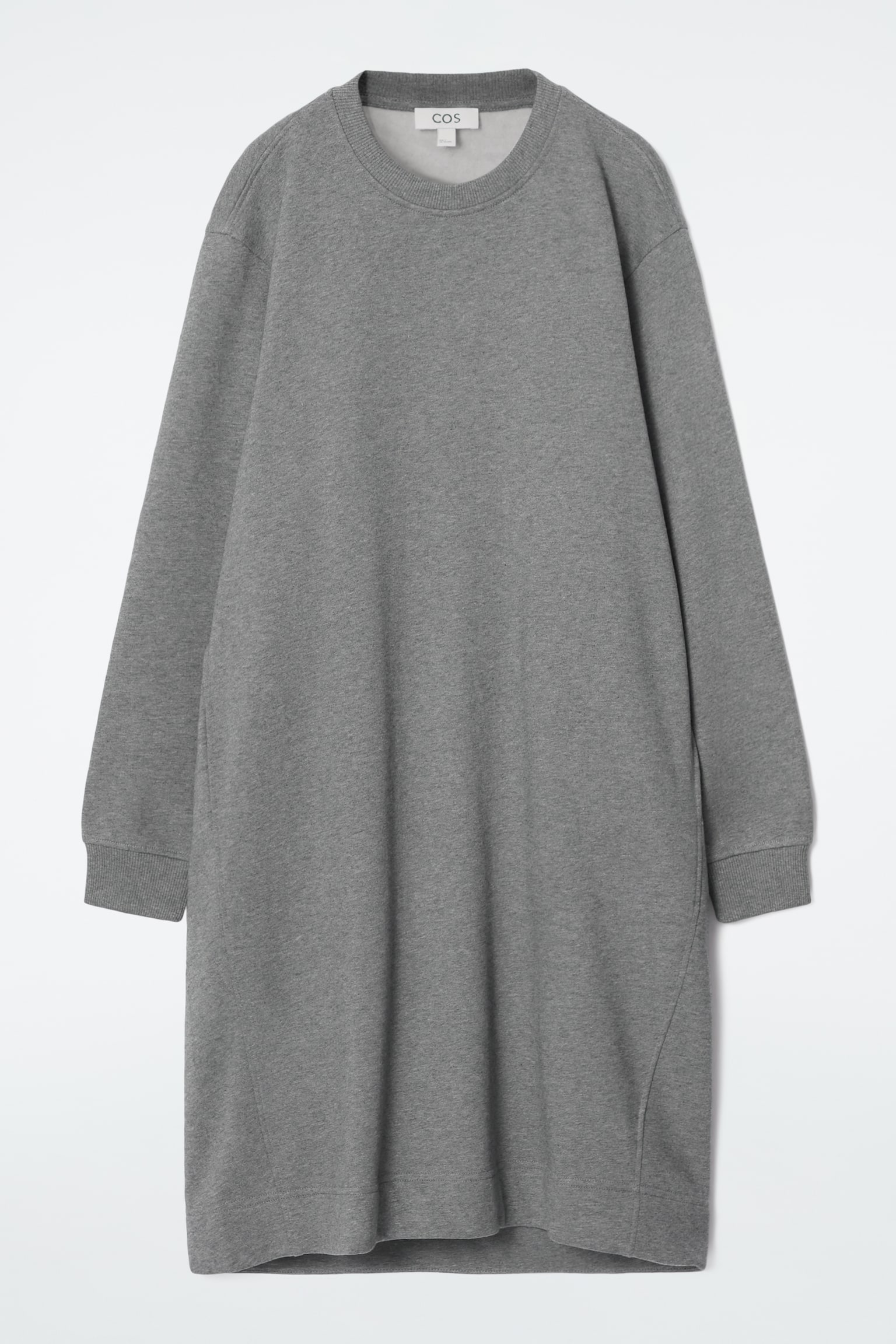 OVERSIZED SWEATSHIRT MIDI DRESS - GREY MÉLANGE - 2