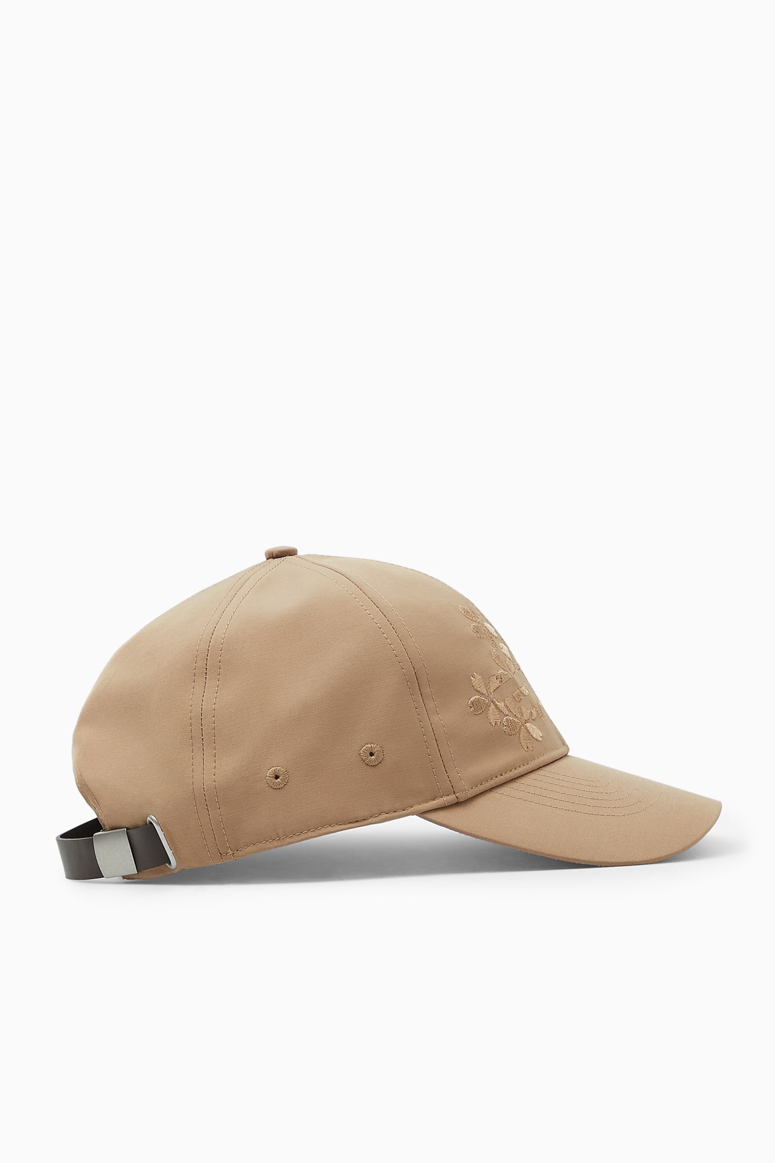 FLORAL EMBROIDERED BASEBALL CAP - CAMEL - 2