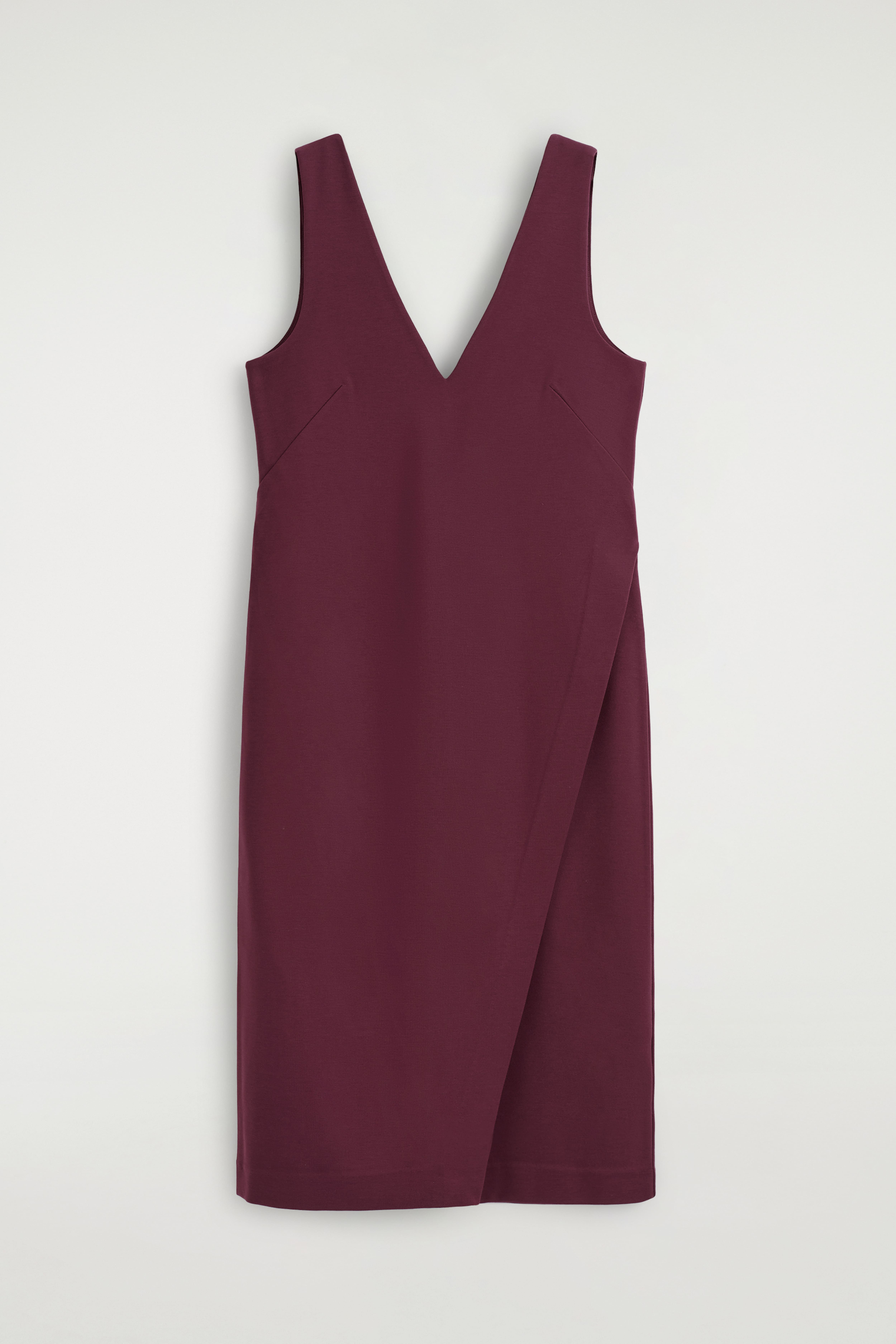 Midi-wikkeljurk met V-hals - Donkerrood/ZWART