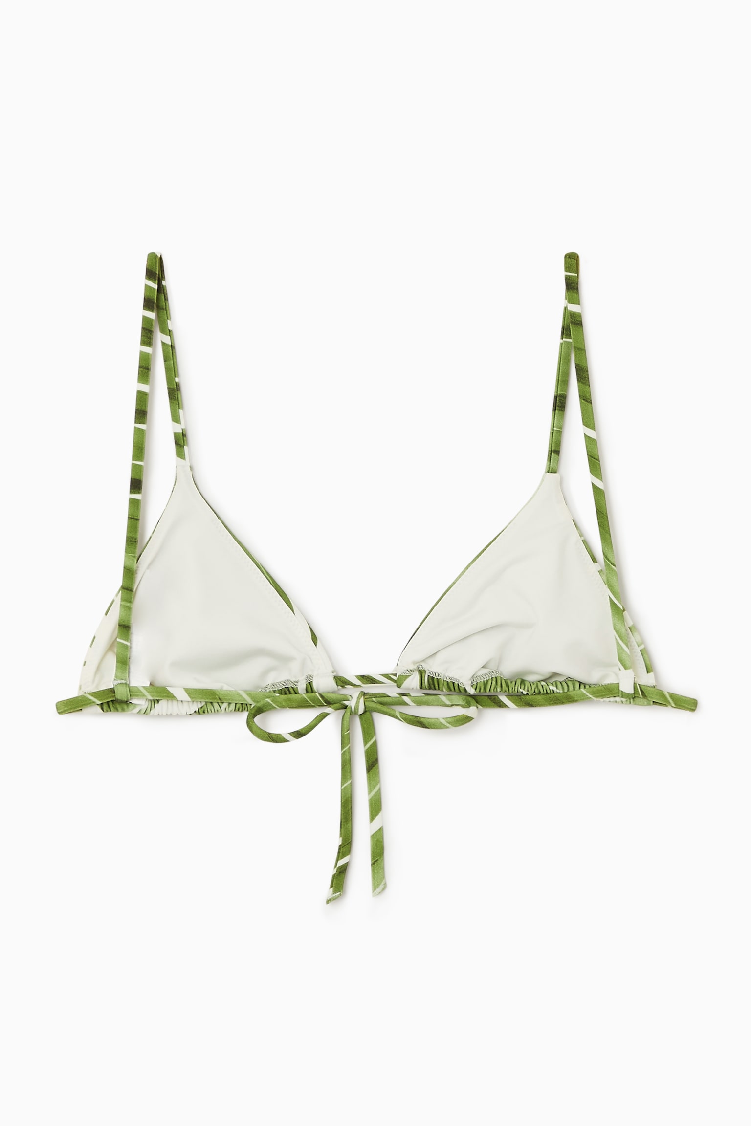 TRIANGLE BIKINI TOP - WHITE / GREEN/BLACK/ORANGE - 7