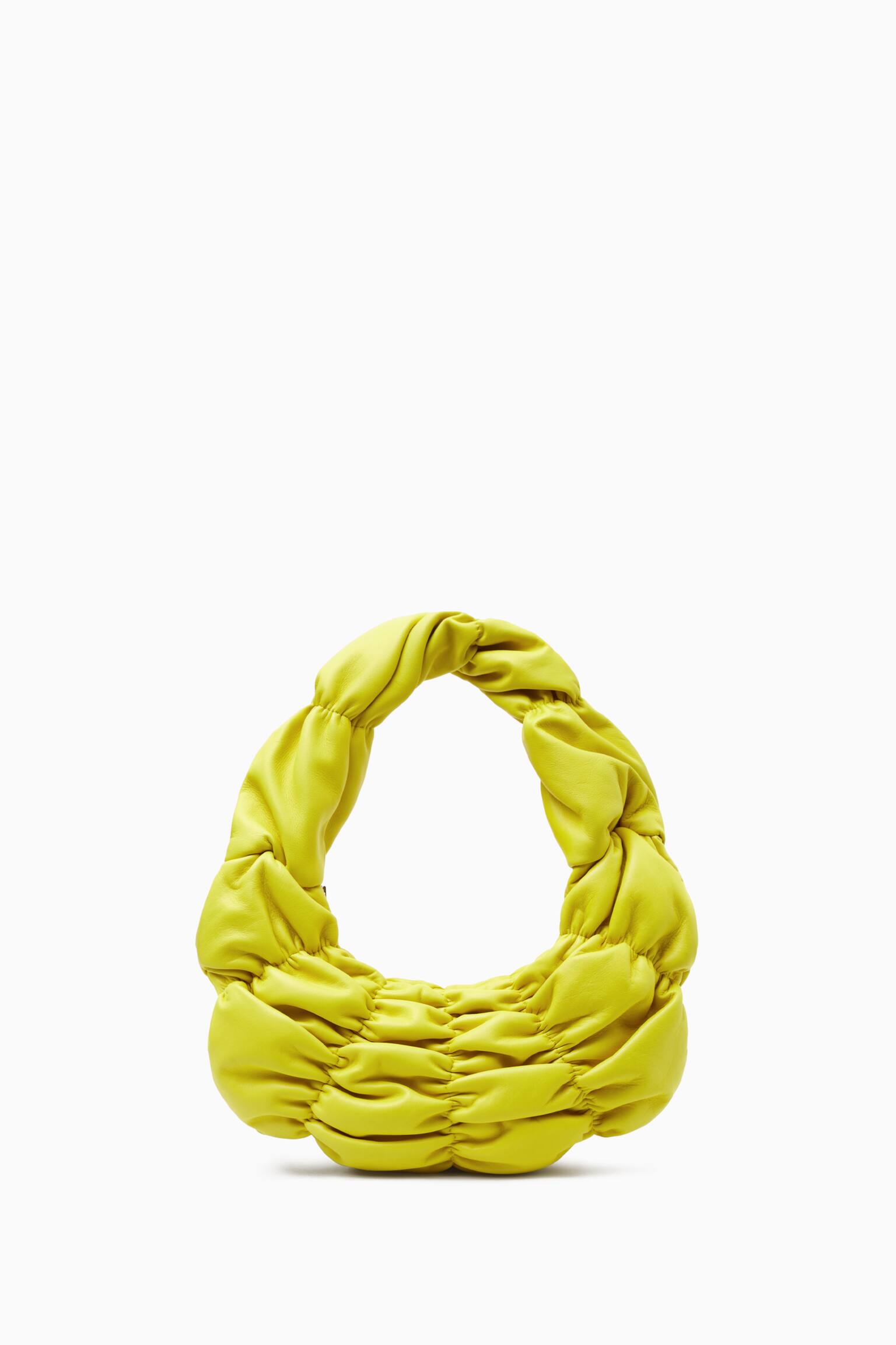 RIPPLE SHOULDER BAG - LEATHER - YELLOW/BLACK - 2