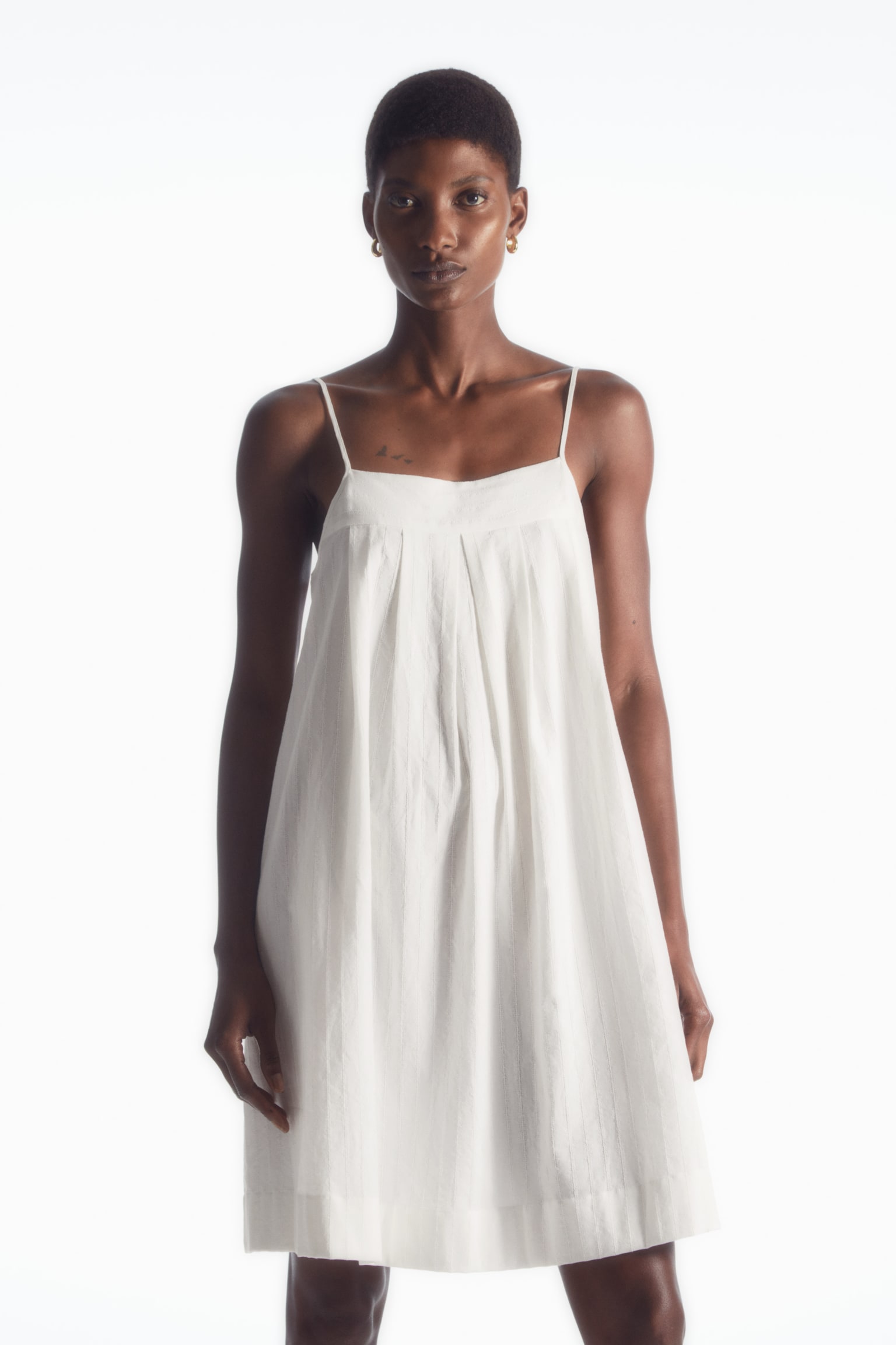 MINI SLIP DRESS - WHITE - 1