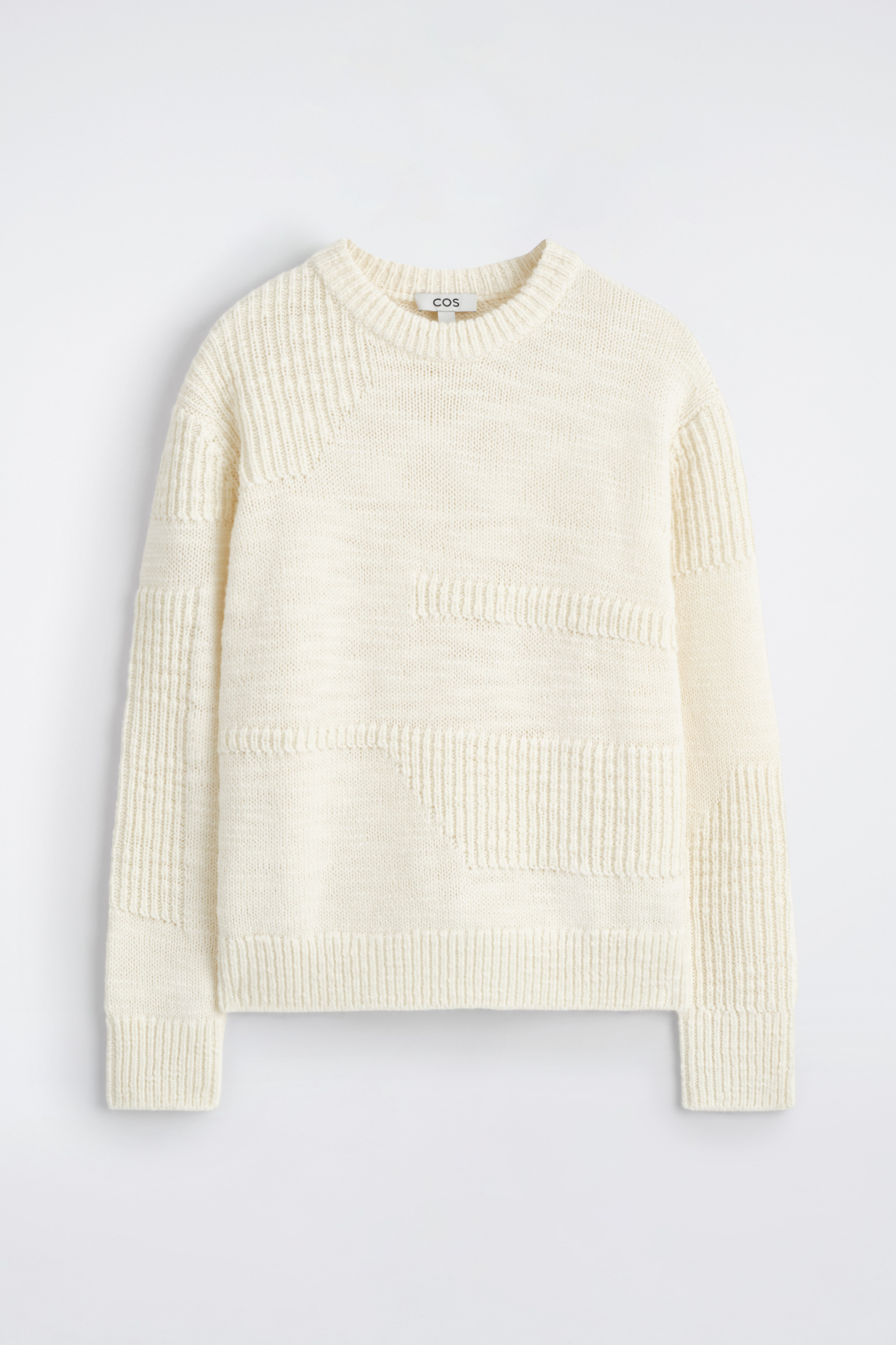 WOLLPULLOVER MIT LEITERMUSTER - CREME