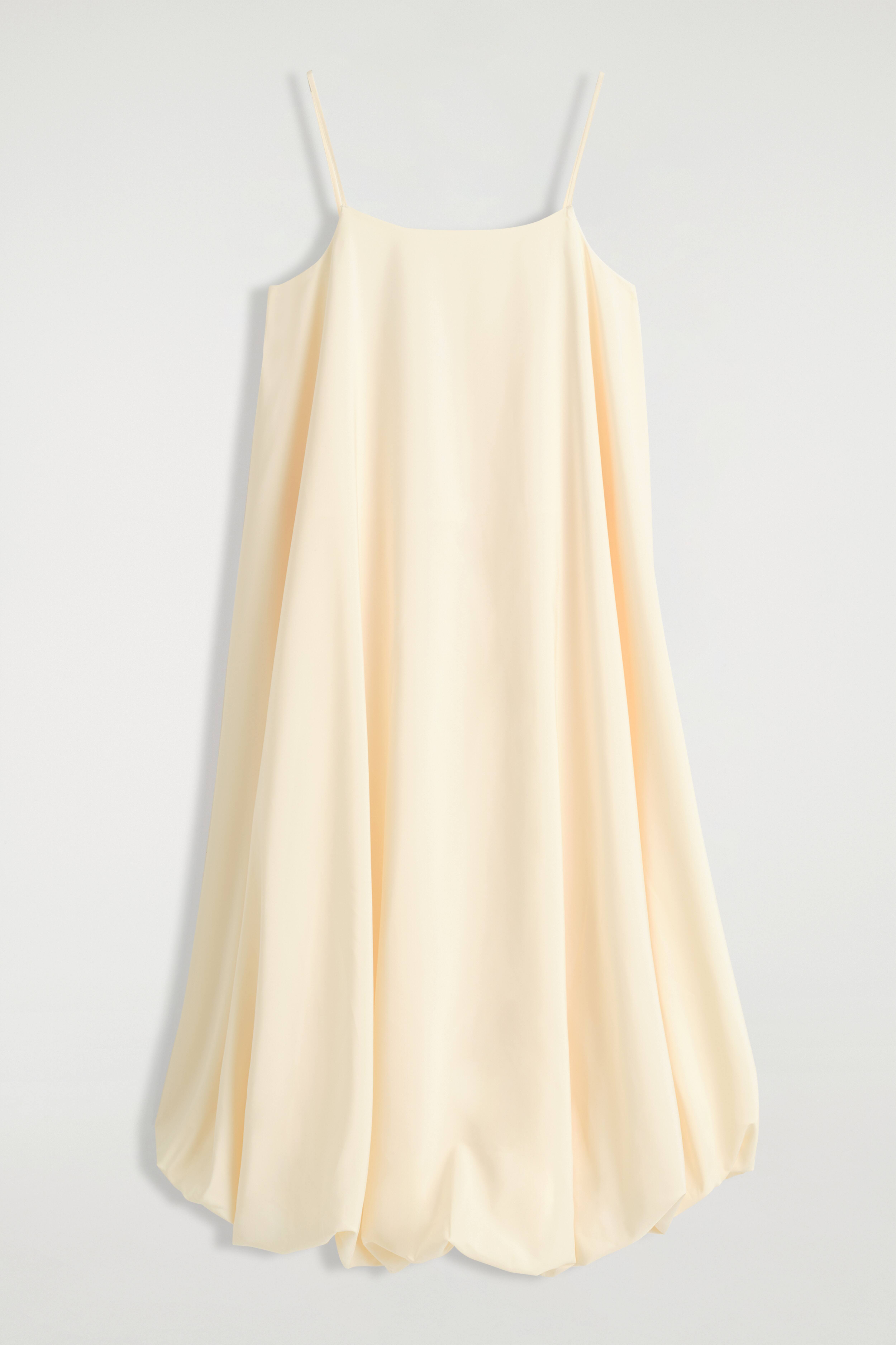 MIDI ŠATY S BUBLOVÝM LEMOM - SLONOVINOVÁ/Čierna