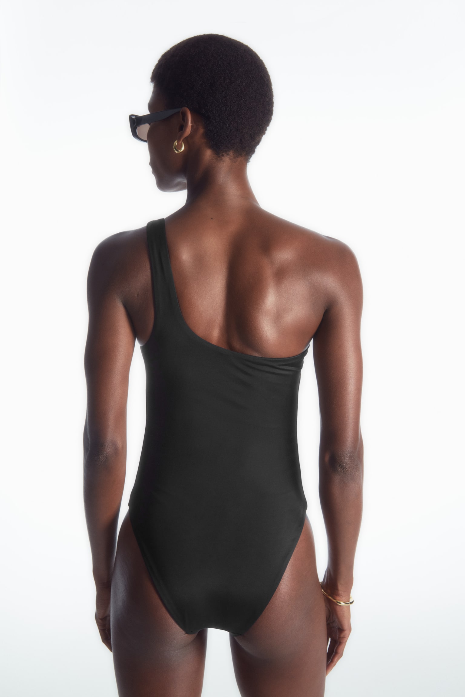 ONE-SHOULDER SWIMSUIT - BLACK - 3