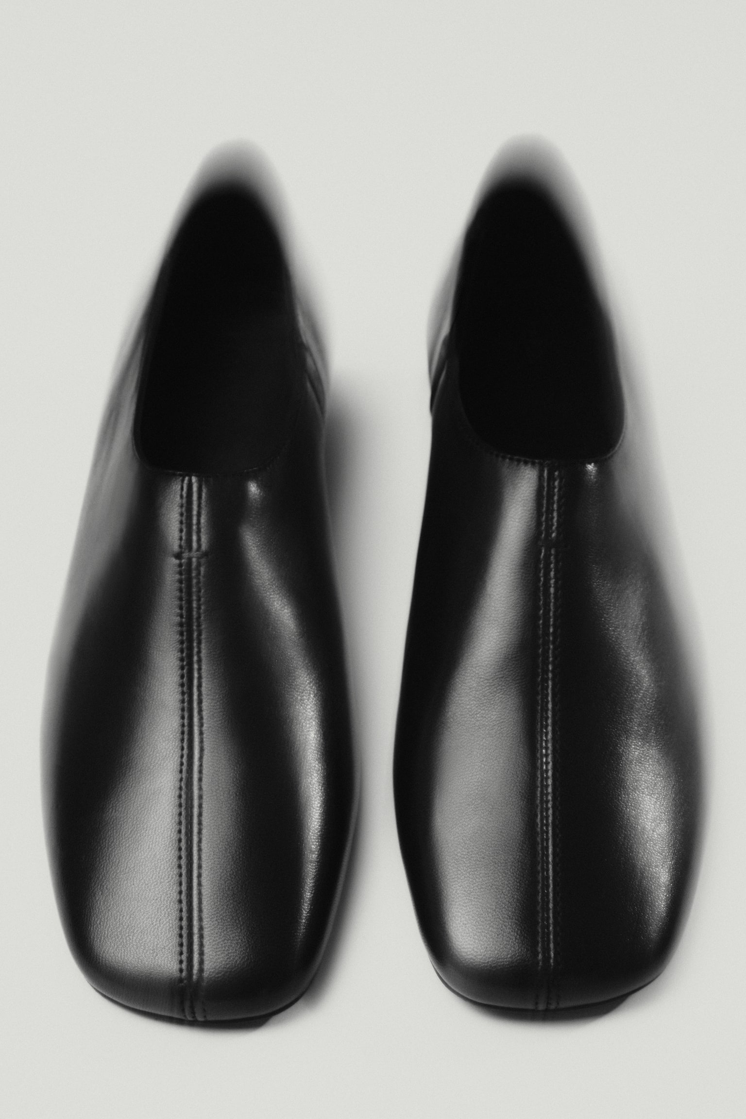 KOŽENÉ TOPÁNKY NA PODPÄTKU SO ŠTVORCOVOU ŠPIČKOU - BLACK - 7