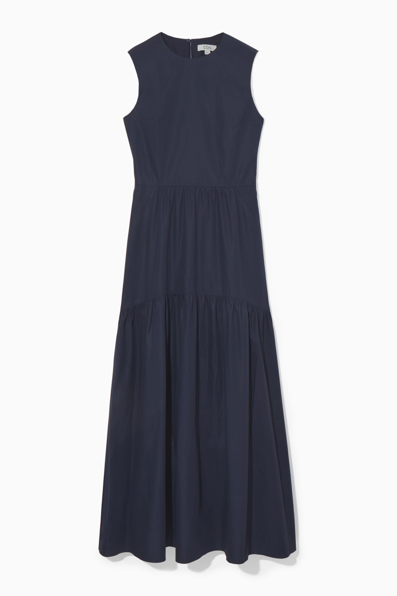 OPEN-BACK TIERED DRESS - NAVY/WHITE/BLACK - 1