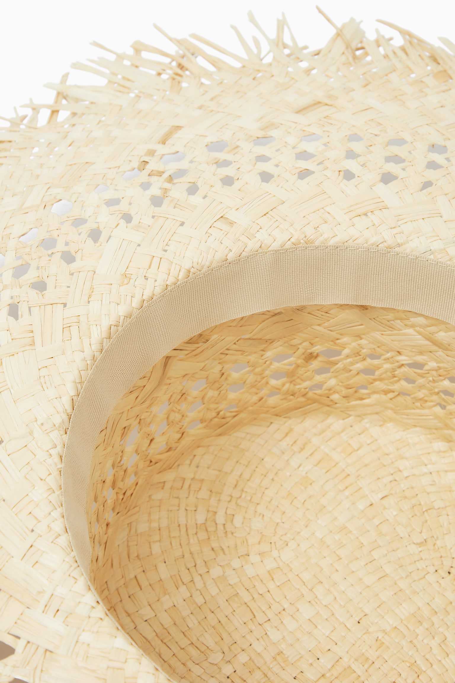 FRAYED STRAW HAT - BEIGE - 5