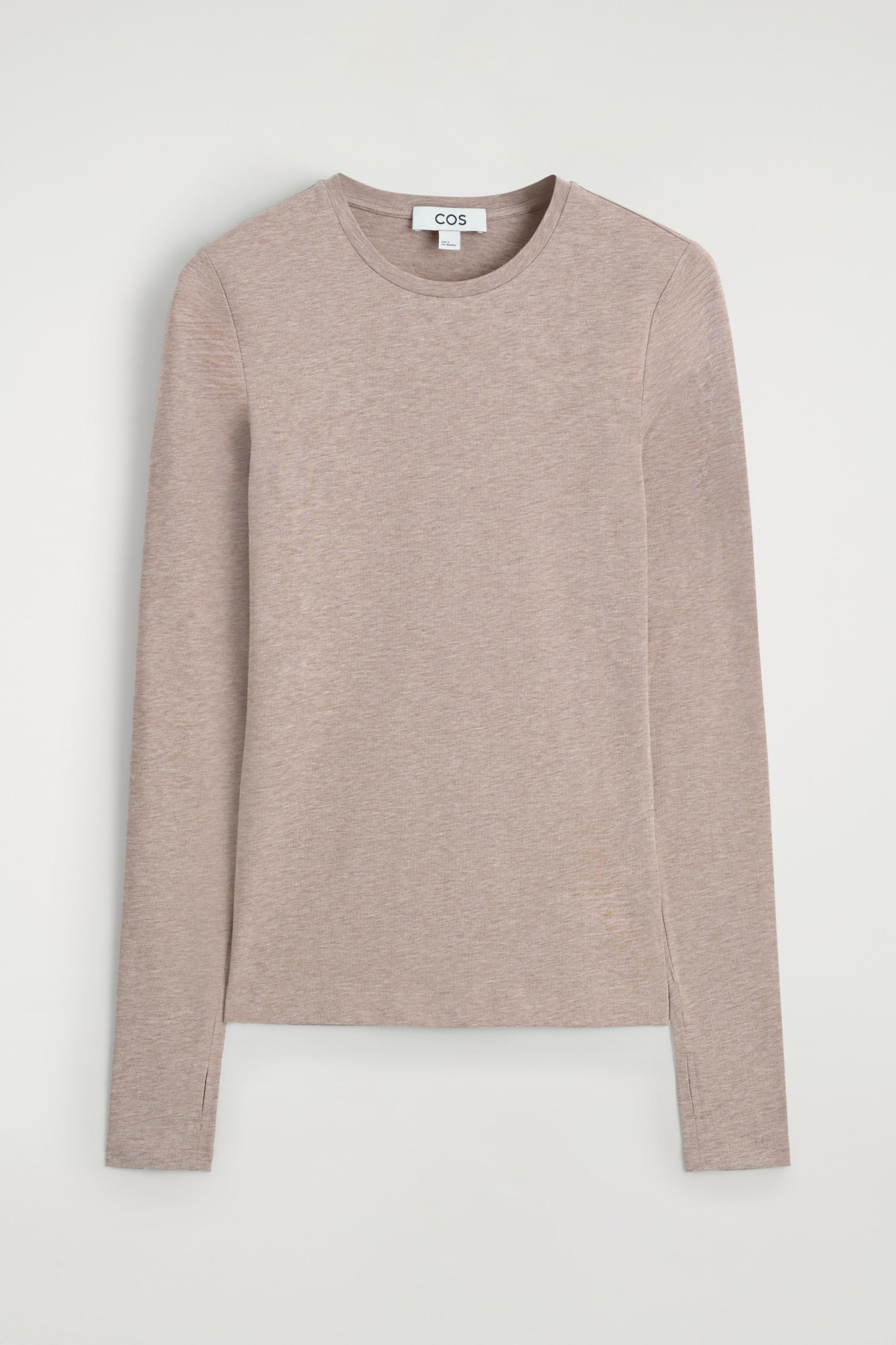 LÅNGÄRMAD BOMULLSTOPP - MELERAD BEIGE/SVART/VIT/GRÖN/MARINBLÅ - 2