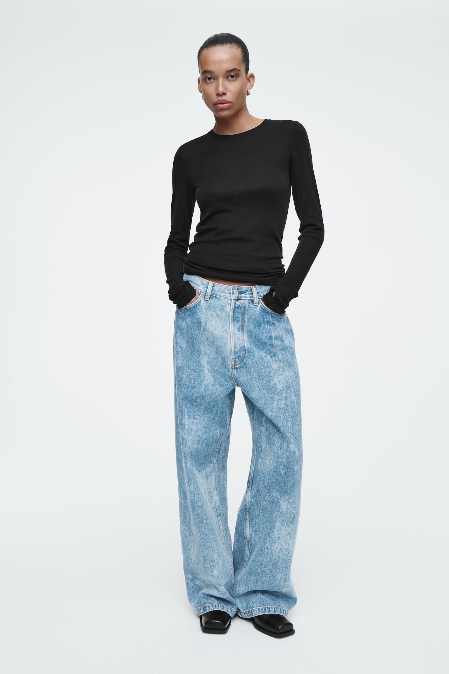 VOLUME WIDE-LEG JEANS - BLUE/PETROL BLUE/WASHED BLACK/DUSTY BLUE/MID-BLUE/LIGHT BLUE/LIGHT BLUE - 1