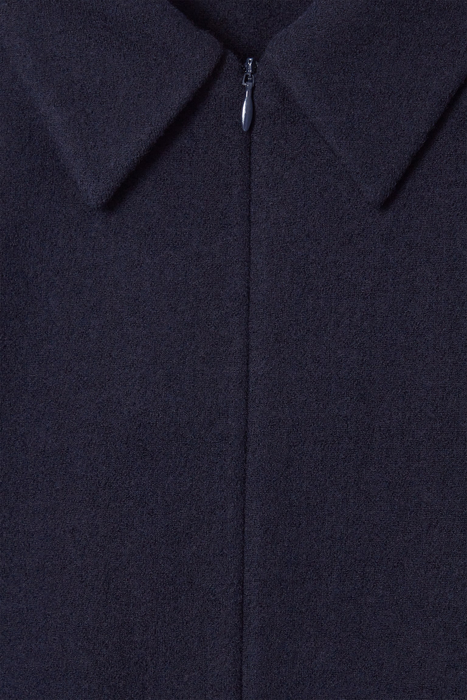 BOILED-WOOL ZIP-UP CARDIGAN - NAVY/GREY MÉLANGE - 7