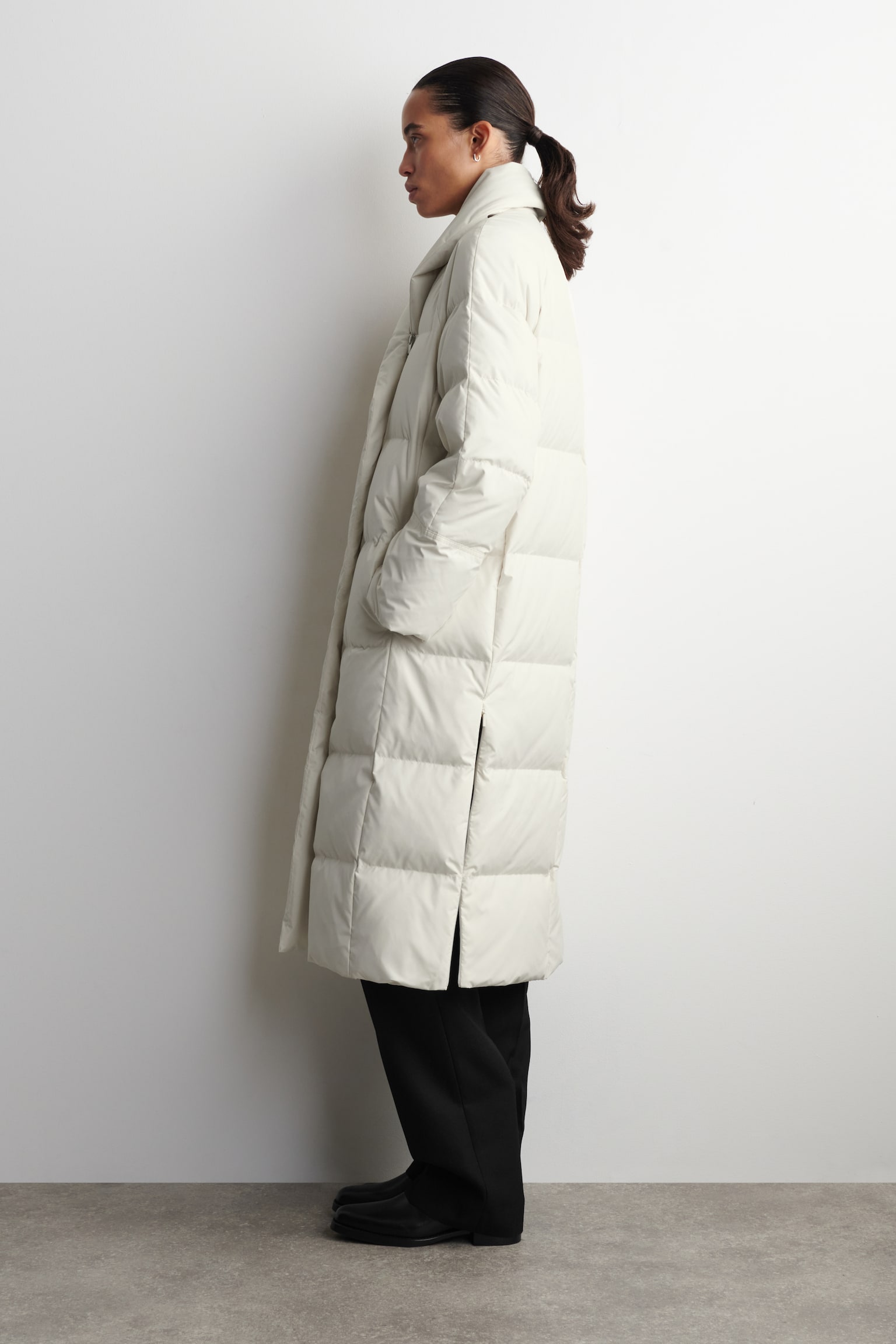 QUILTAD DUNKAPPA MED SJALKRAGE - OFF-WHITE - 7