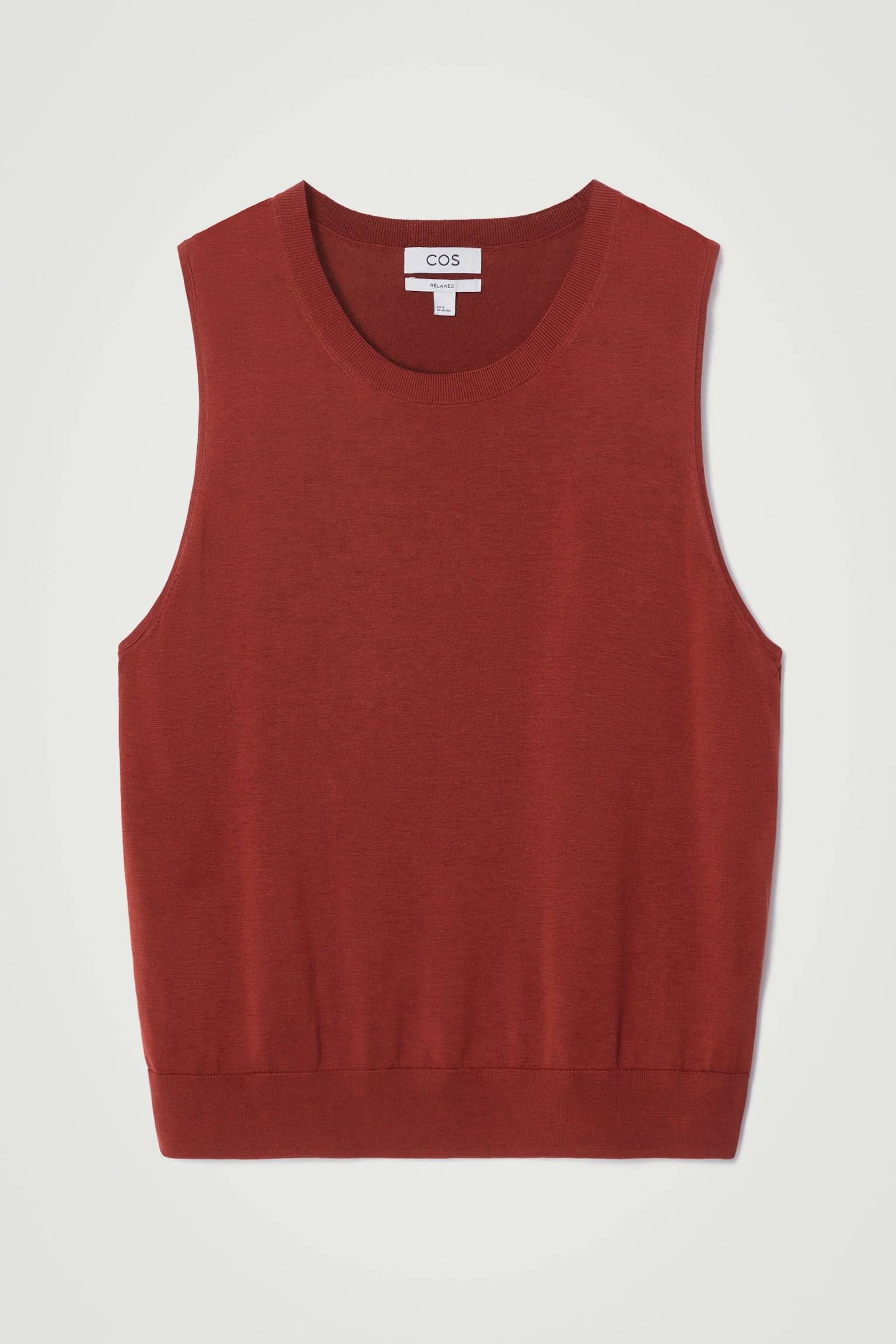 RELAXED KNITTED SILK VEST - RED/BLACK/KHAKI - 2