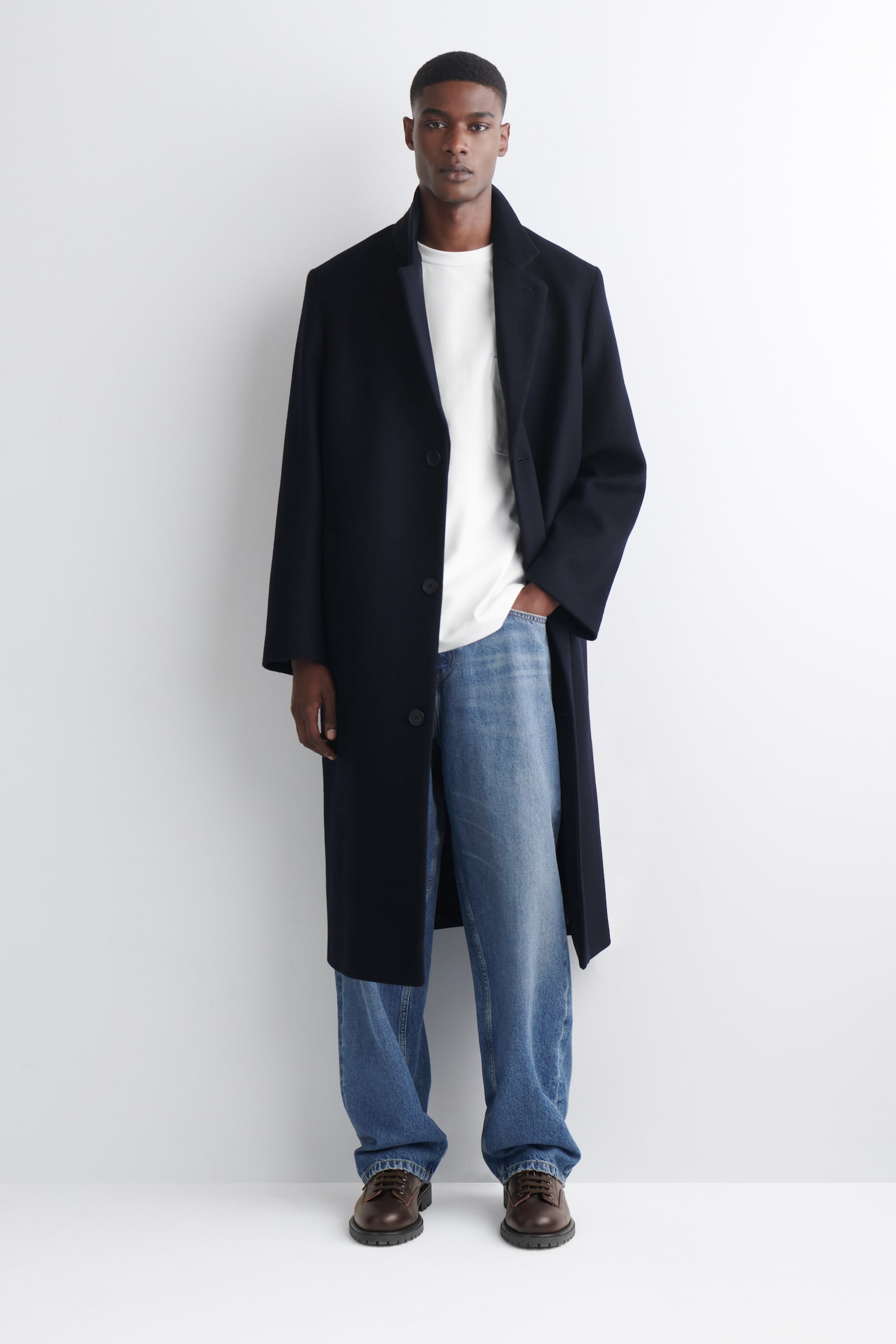 Oversized T-shirt van zwaar katoen - WIT/Lichtblauw - 6