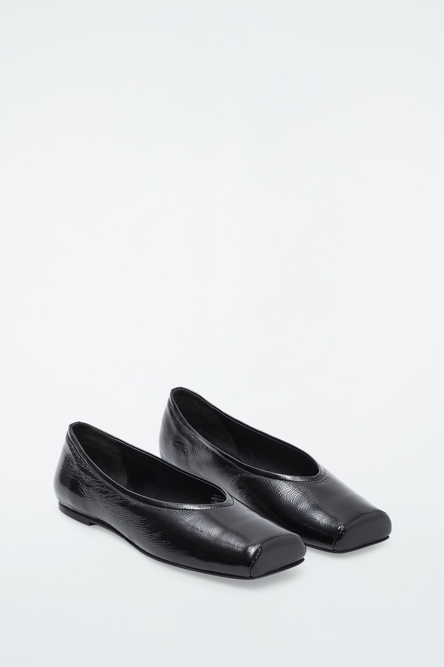 SQUARE-TOE BALLET FLATS - BLACK - 6