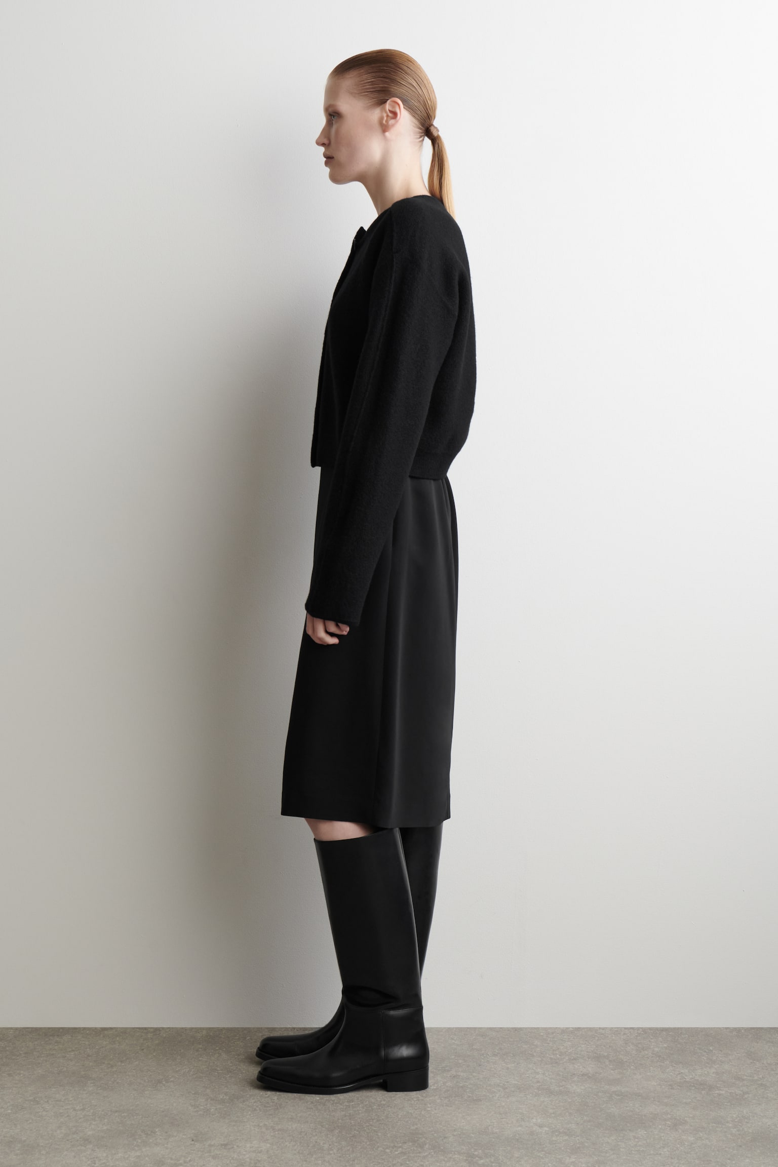 GEKOKT WOL VEST - ZWART/BRUIN - 7