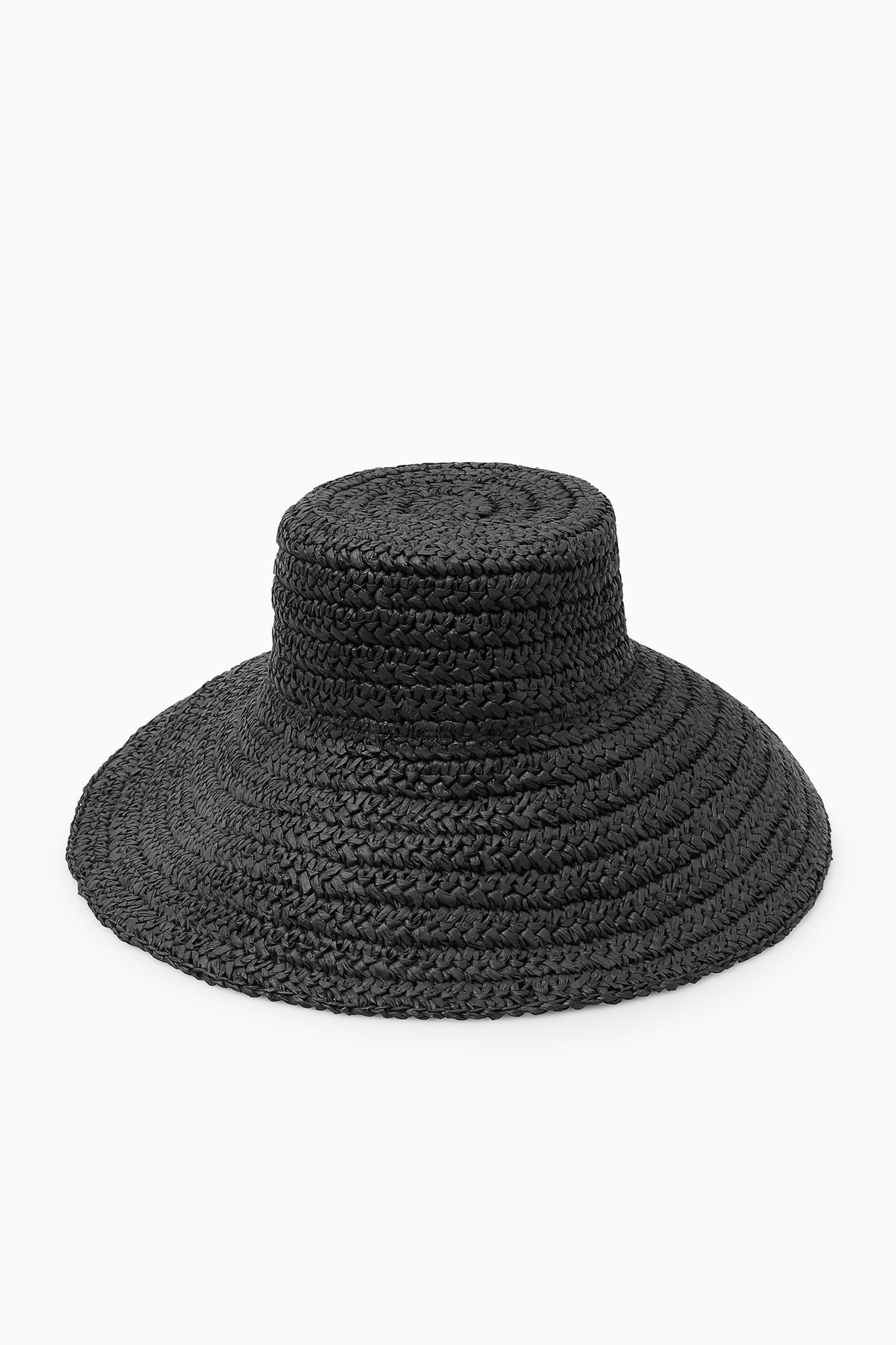 WOVEN STRAW HAT - BLACK/BEIGE - 3