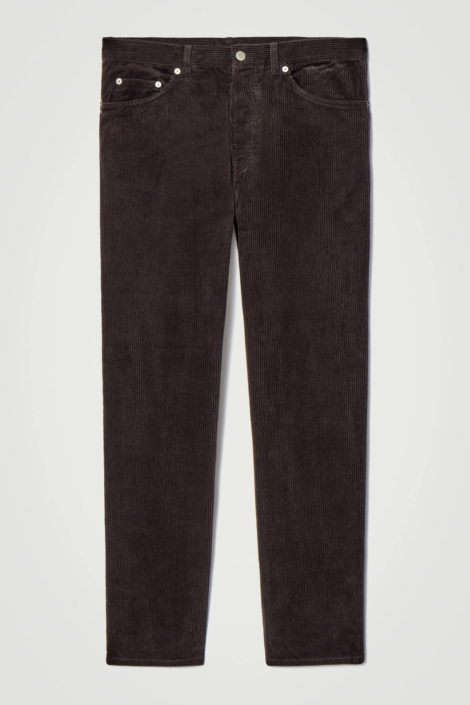 SIGNATURE CORDUROY STRAIGHT-LEG JEANS - DARK BROWN/BLACK - 2