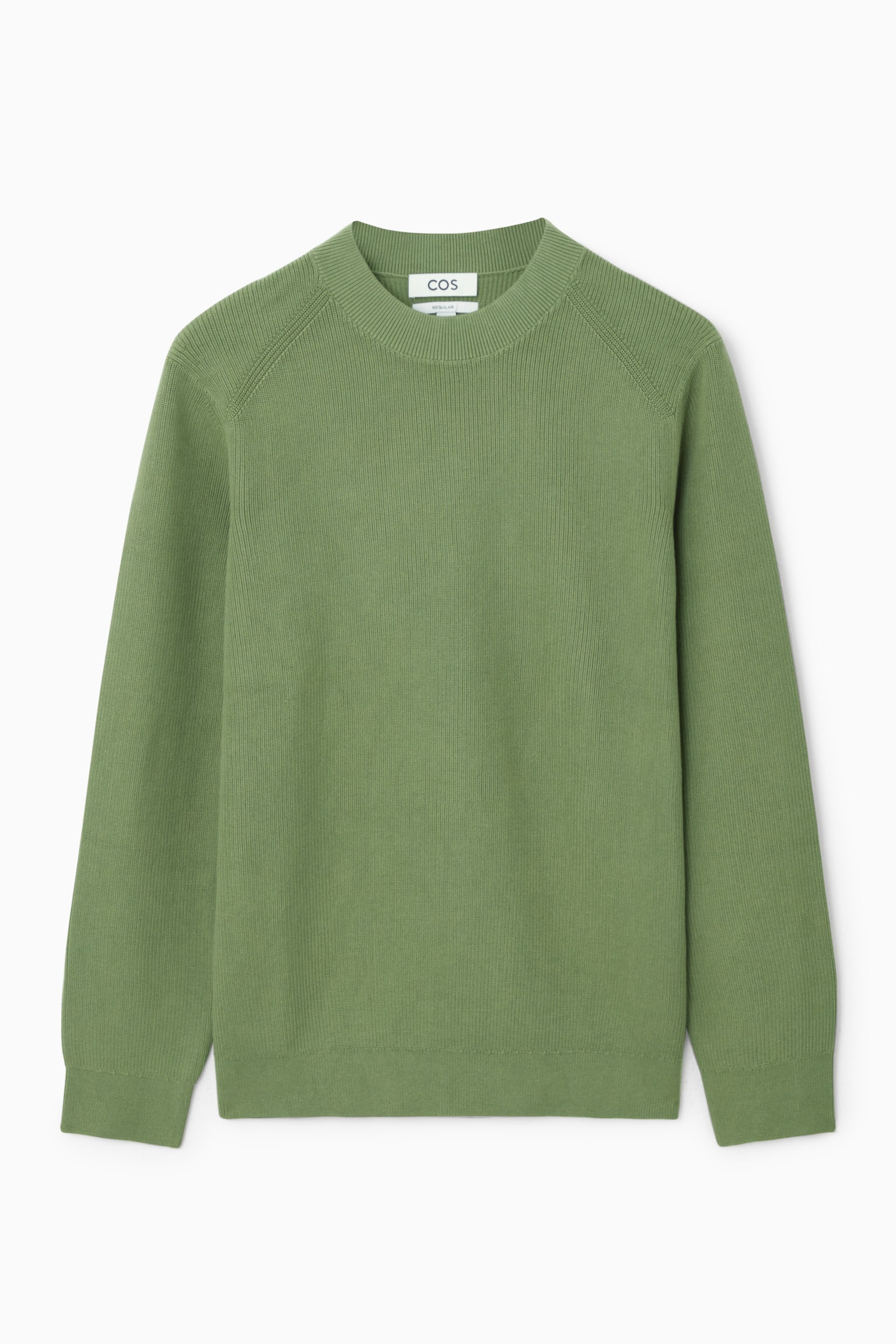 REGULAR RIBBED-KNIT COTTON JUMPER - KHAKI GREEN/BLACK/BEIGE/BRIGHT GREEN/NAVY - 2