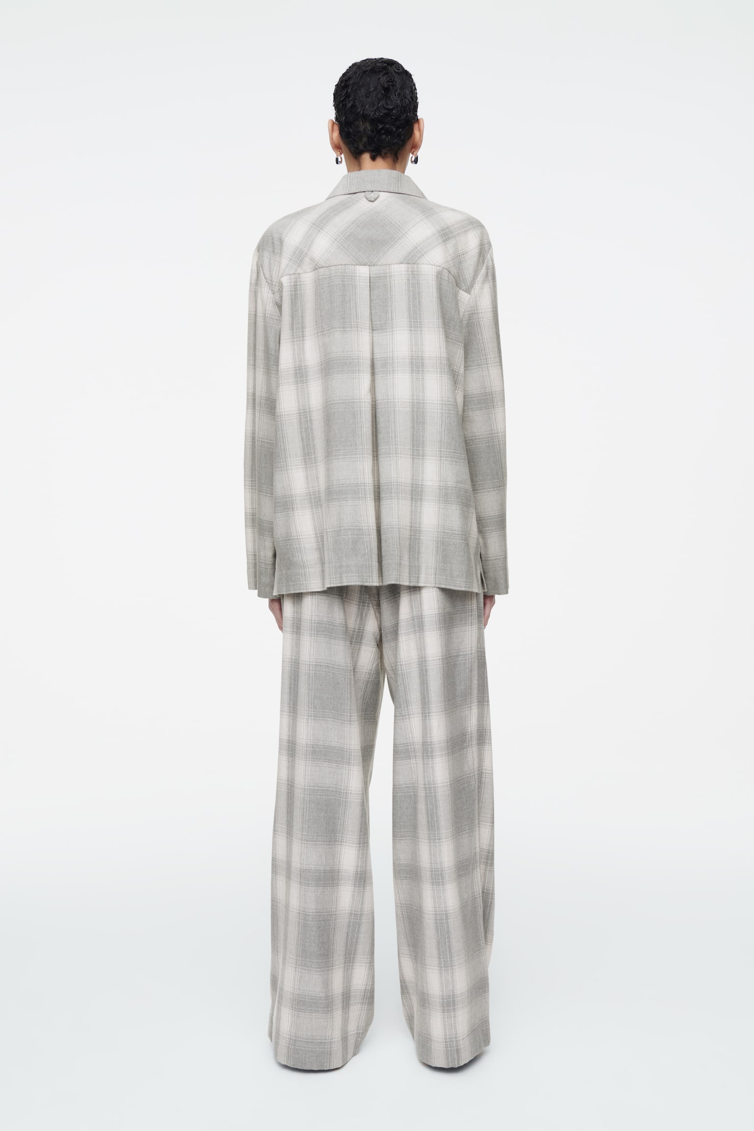 CHECKED FLANNEL PYJAMA SHIRT - GREY / CHECKED - 4