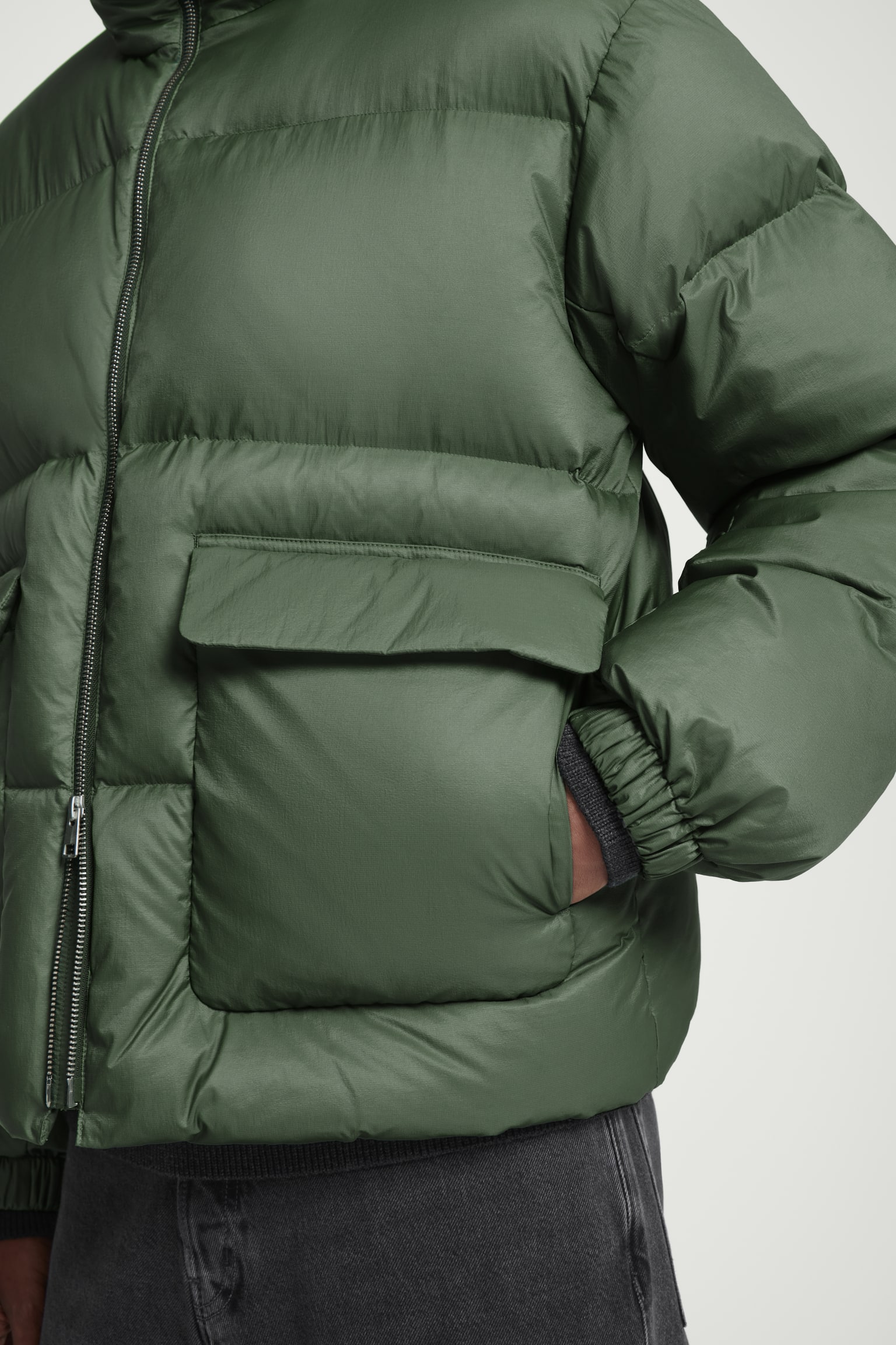 DOWN-FILLED PUFFER JACKET - GREEN/BLACK - 4