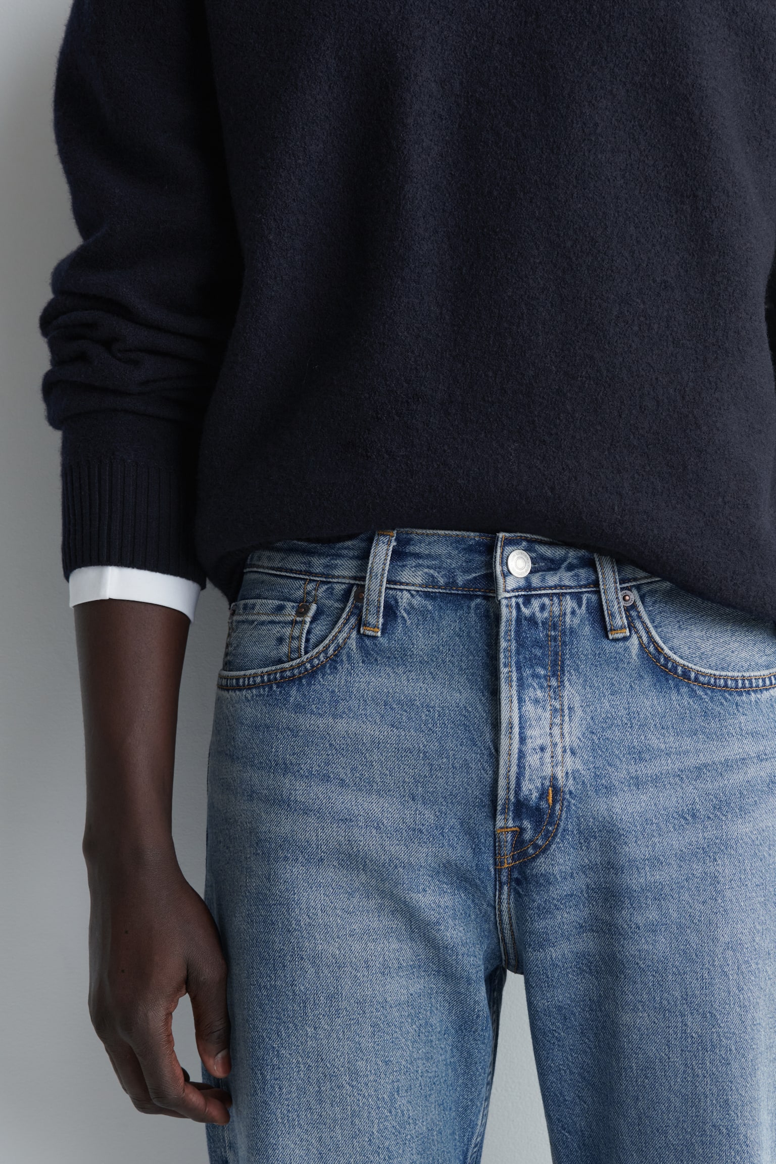 Signature - normaalimalliset suoralahkeiset farkut - Sininen/Pesty musta - 7