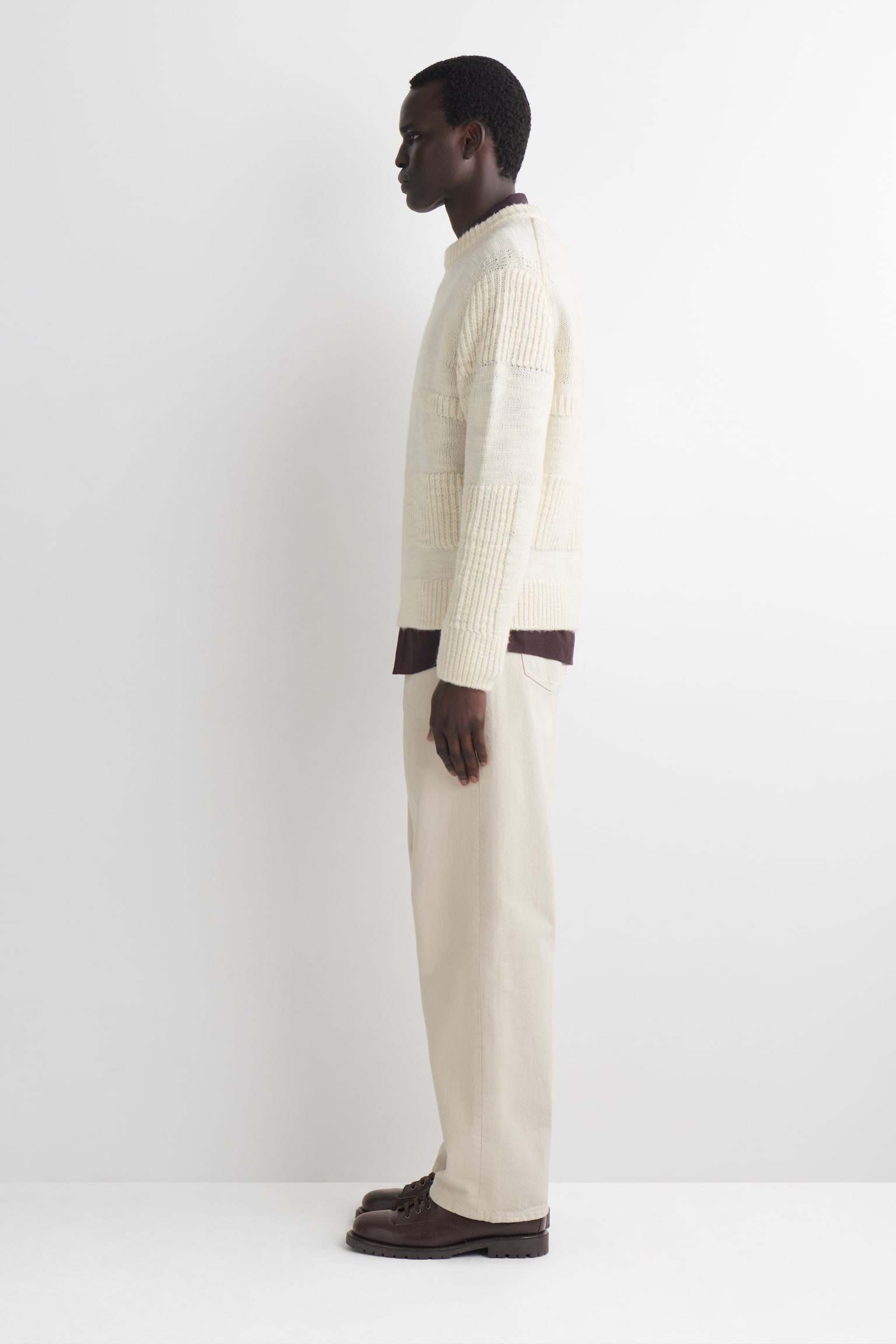 WOLLPULLOVER MIT LEITERMUSTER - CREME - 9