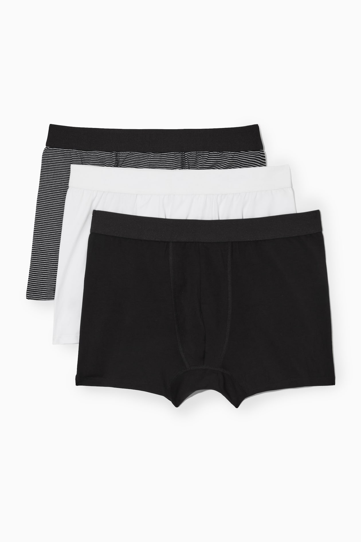 3PACK BOXERS MED BEN Normalhög midja SVART/VIT/RANDIG HERR H&M SE